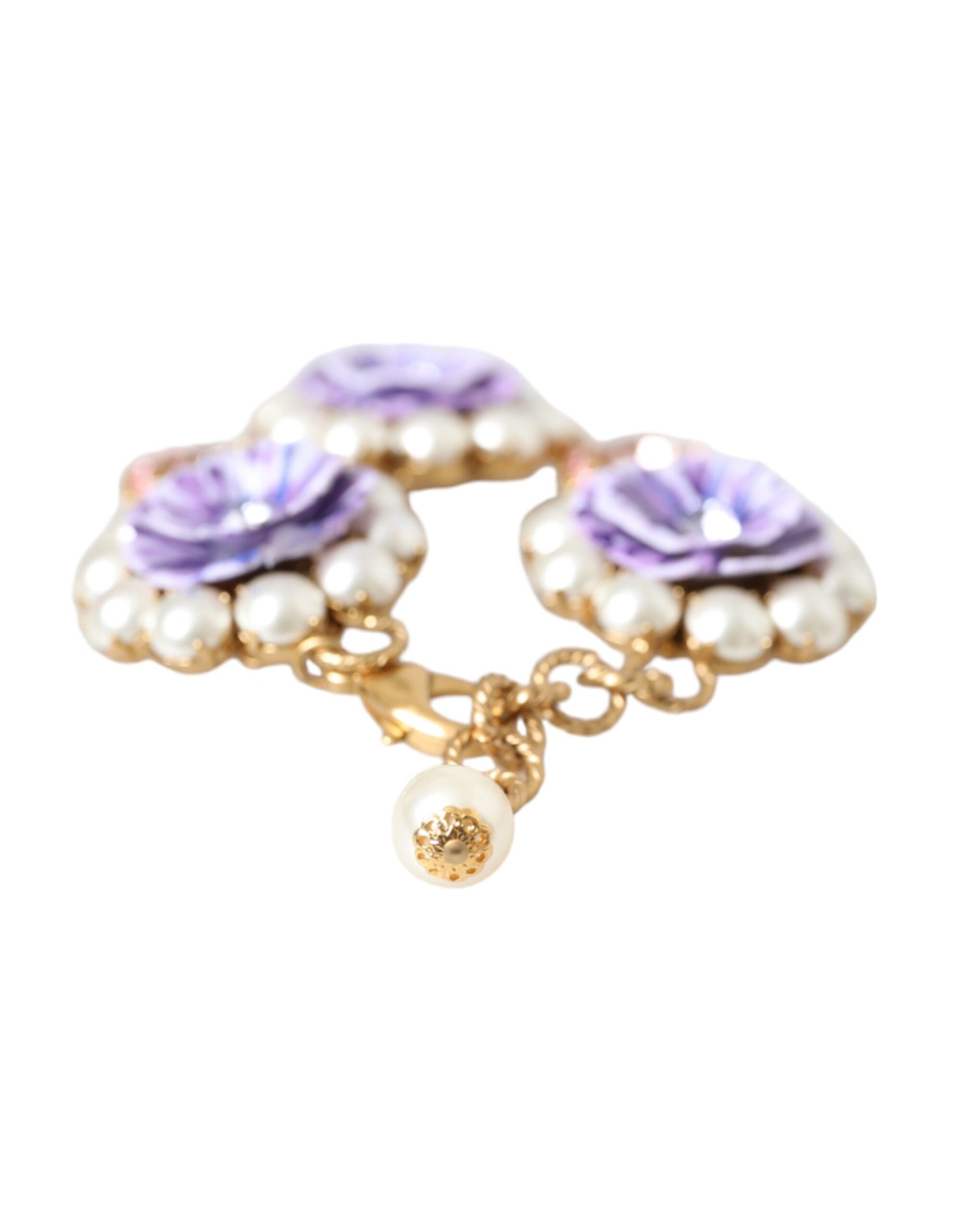 Dolce &amp; Gabbana Gold FIORI BLOOMING Armband mit floralen Barockkristallen
