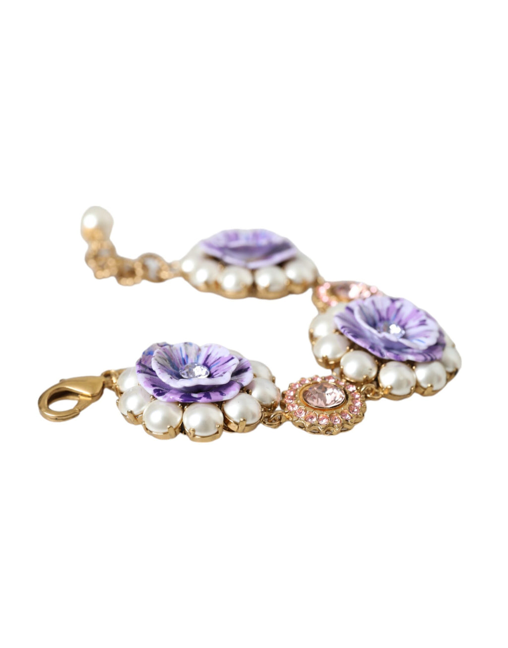 Dolce &amp; Gabbana Gold FIORI BLOOMING Armband mit floralen Barockkristallen