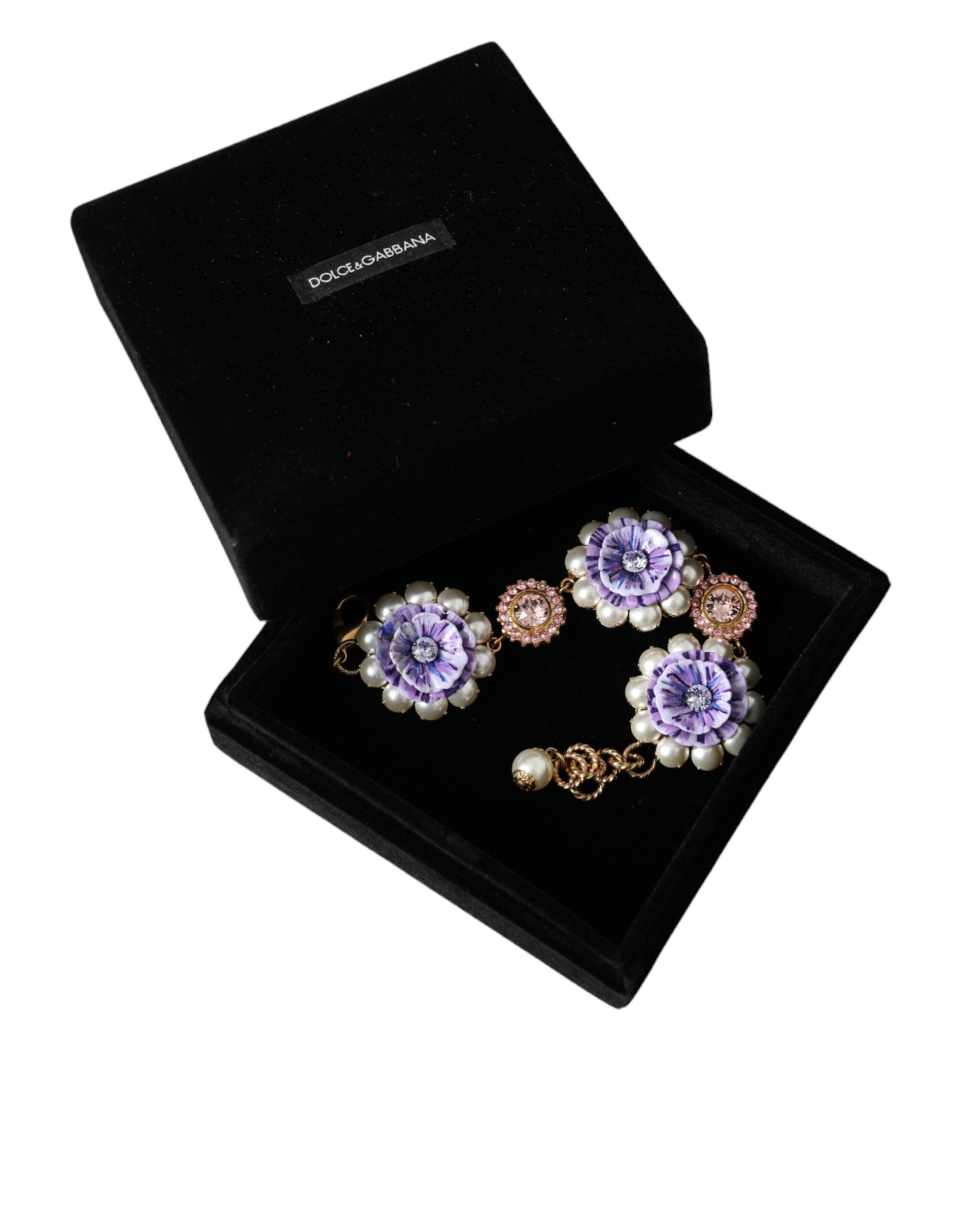 Dolce &amp; Gabbana Gold FIORI BLOOMING Armband mit floralen Barockkristallen