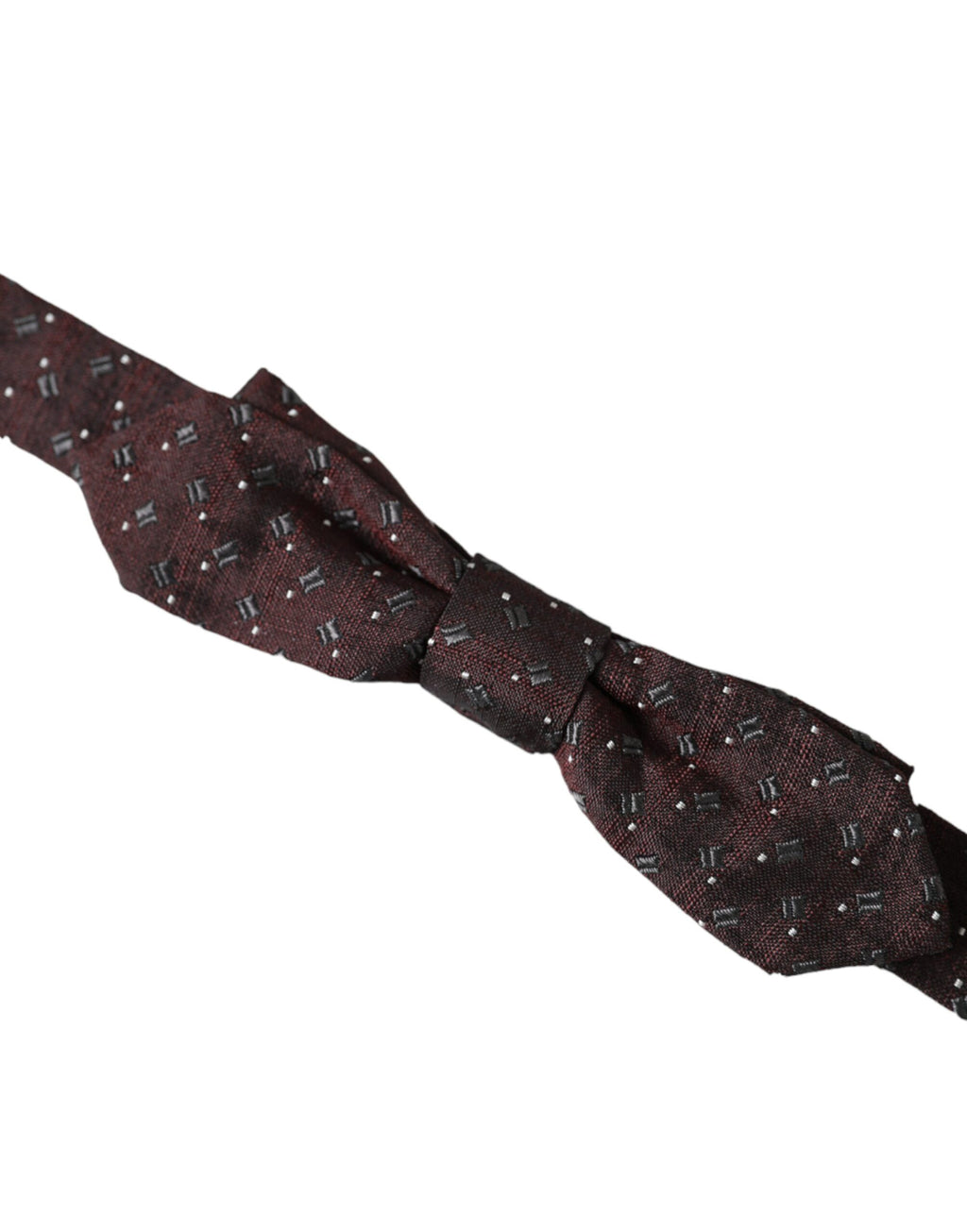 Nœud Papillon Réglable Dolce & Gabbana en Soie Rouge Bordeaux à Motifs
