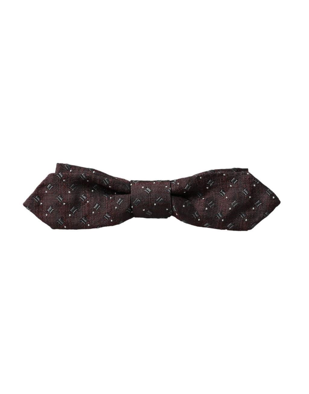 Nœud Papillon Réglable Dolce & Gabbana en Soie Rouge Bordeaux à Motifs