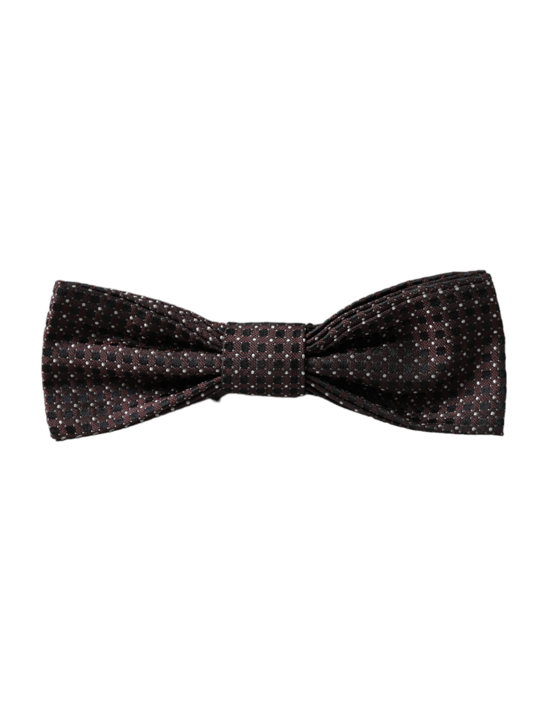 Nœud papillon pour homme Dolce & Gabbana en soie marron Fantasy à tour de cou réglable