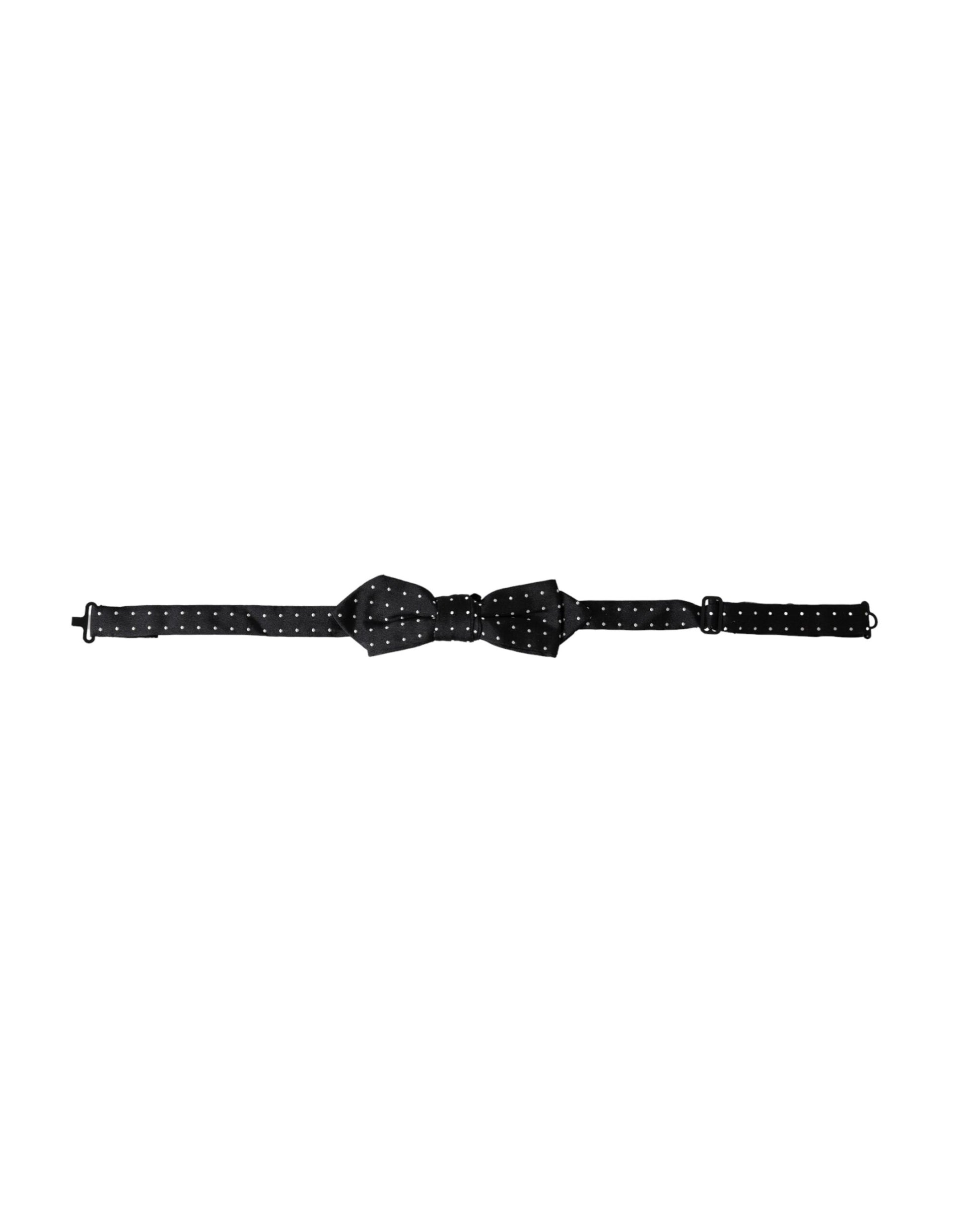Nœud Papillon Réglable pour Homme Dolce & Gabbana en Soie Noire à Pois