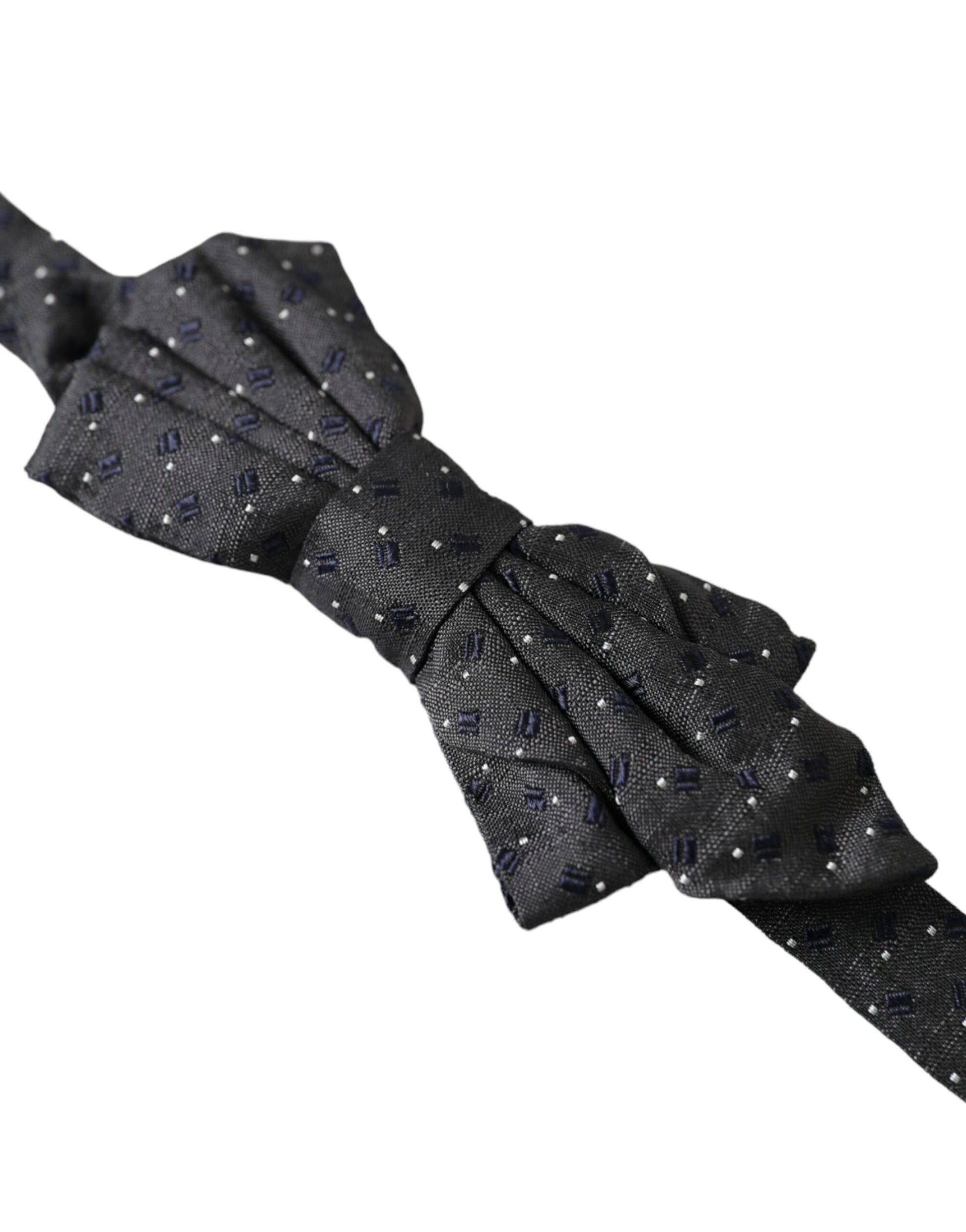 Nœud Papillon Réglable pour Homme Dolce & Gabbana en Soie Noire à Motifs
