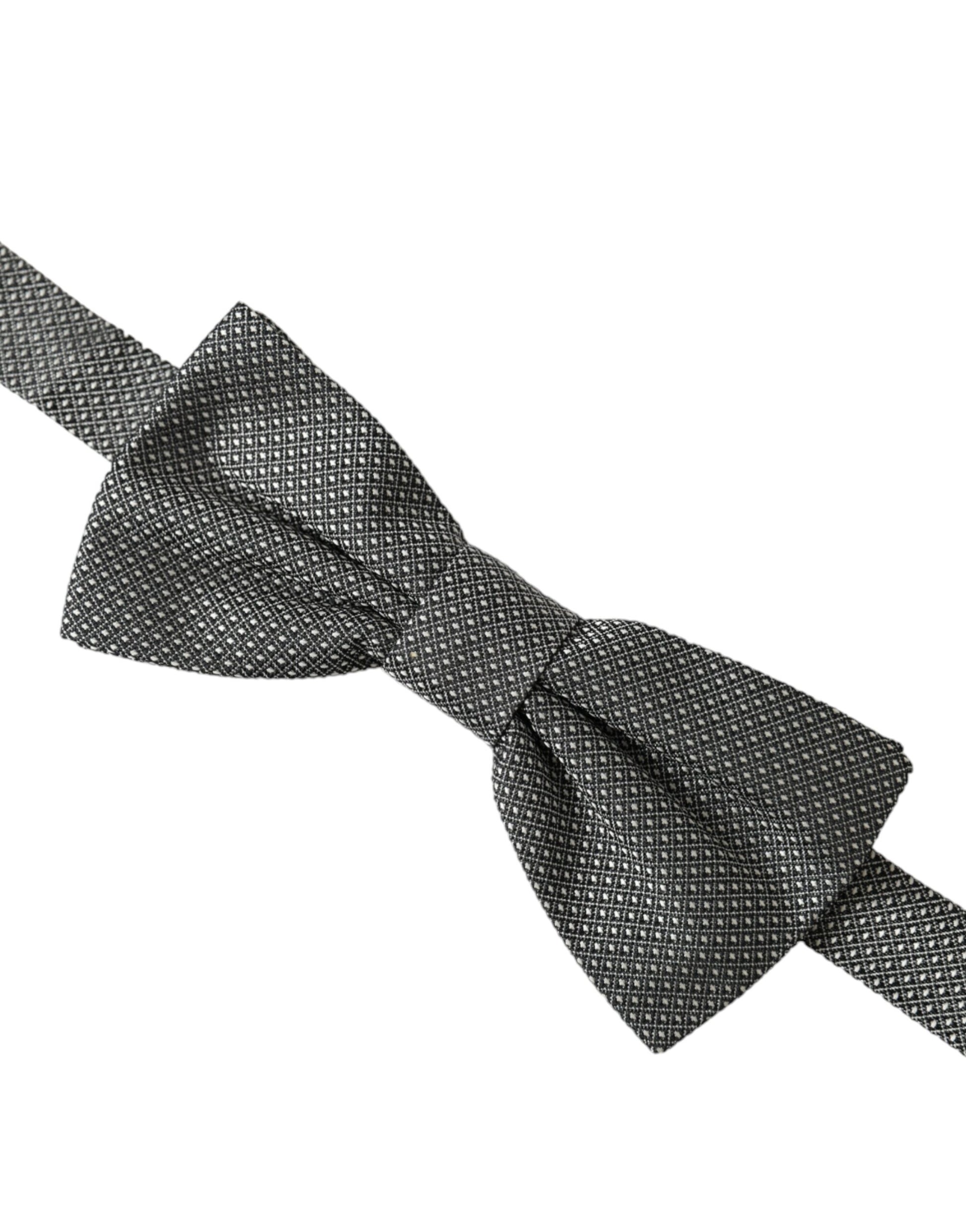 Nœud papillon réglable pour homme Dolce & Gabbana en soie grise à motifs
