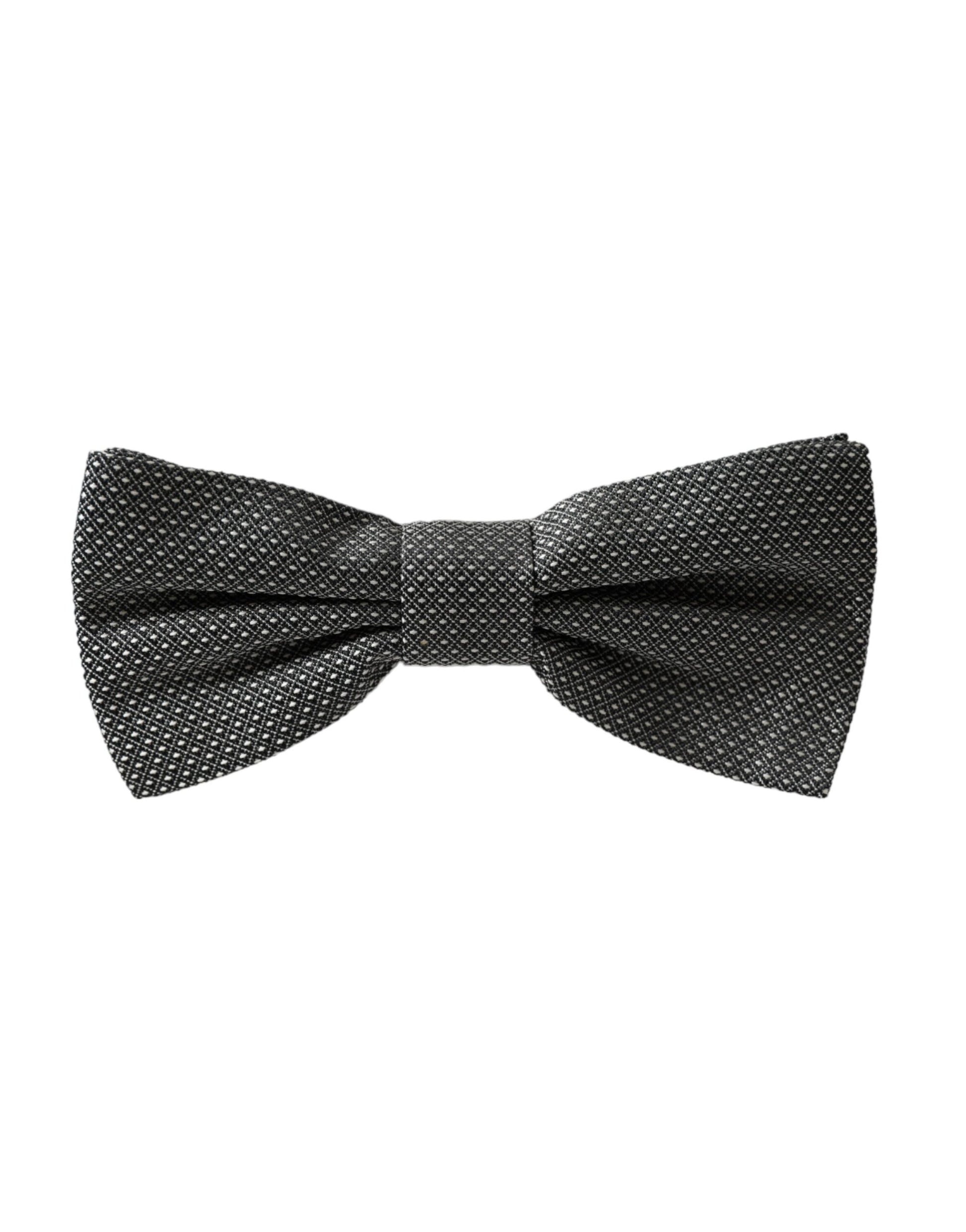 Nœud papillon réglable pour homme Dolce & Gabbana en soie grise à motifs