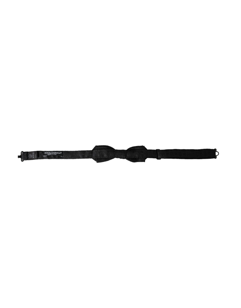 Nœud papillon pour homme Dolce & Gabbana en soie noire réglable avec motif fantaisie