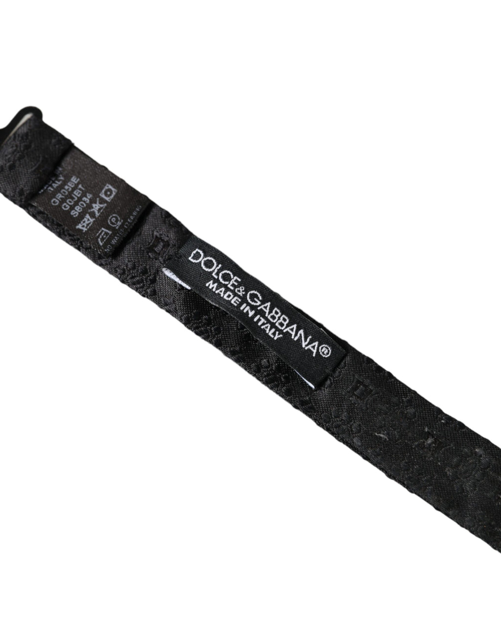 Nœud papillon pour homme Dolce & Gabbana en soie noire réglable avec motif fantaisie