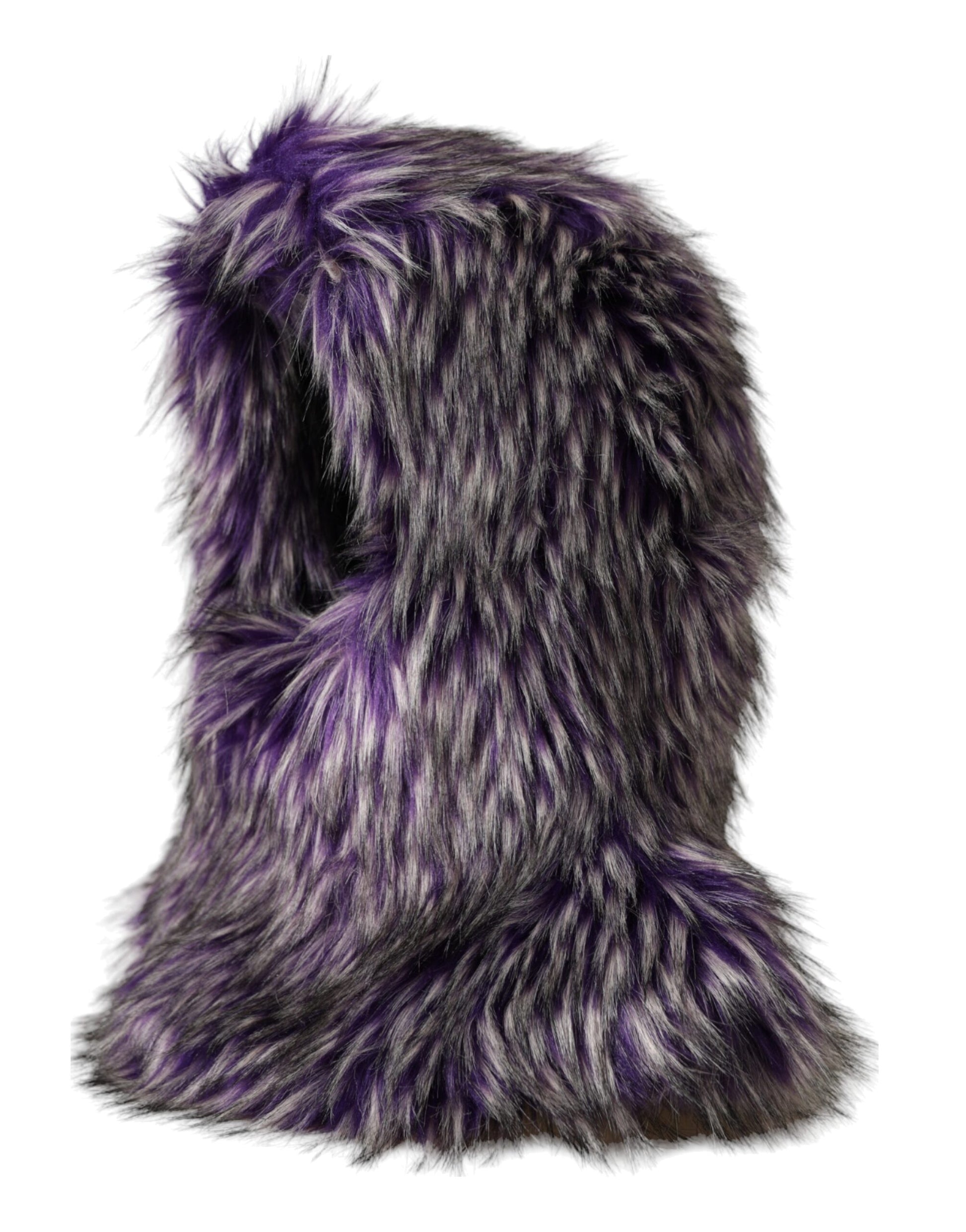 Chapeau Bandeau Complet en Fausse Fourrure Violette Dolce & Gabbana