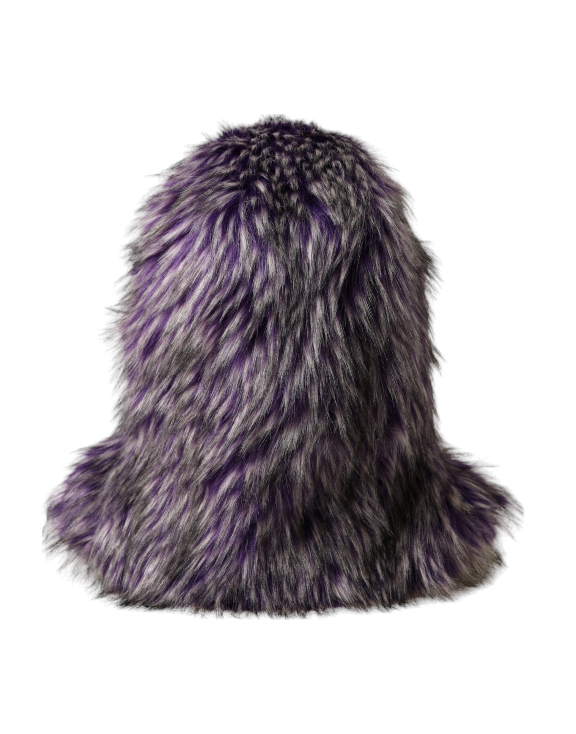 Chapeau Bandeau Complet en Fausse Fourrure Violette Dolce & Gabbana