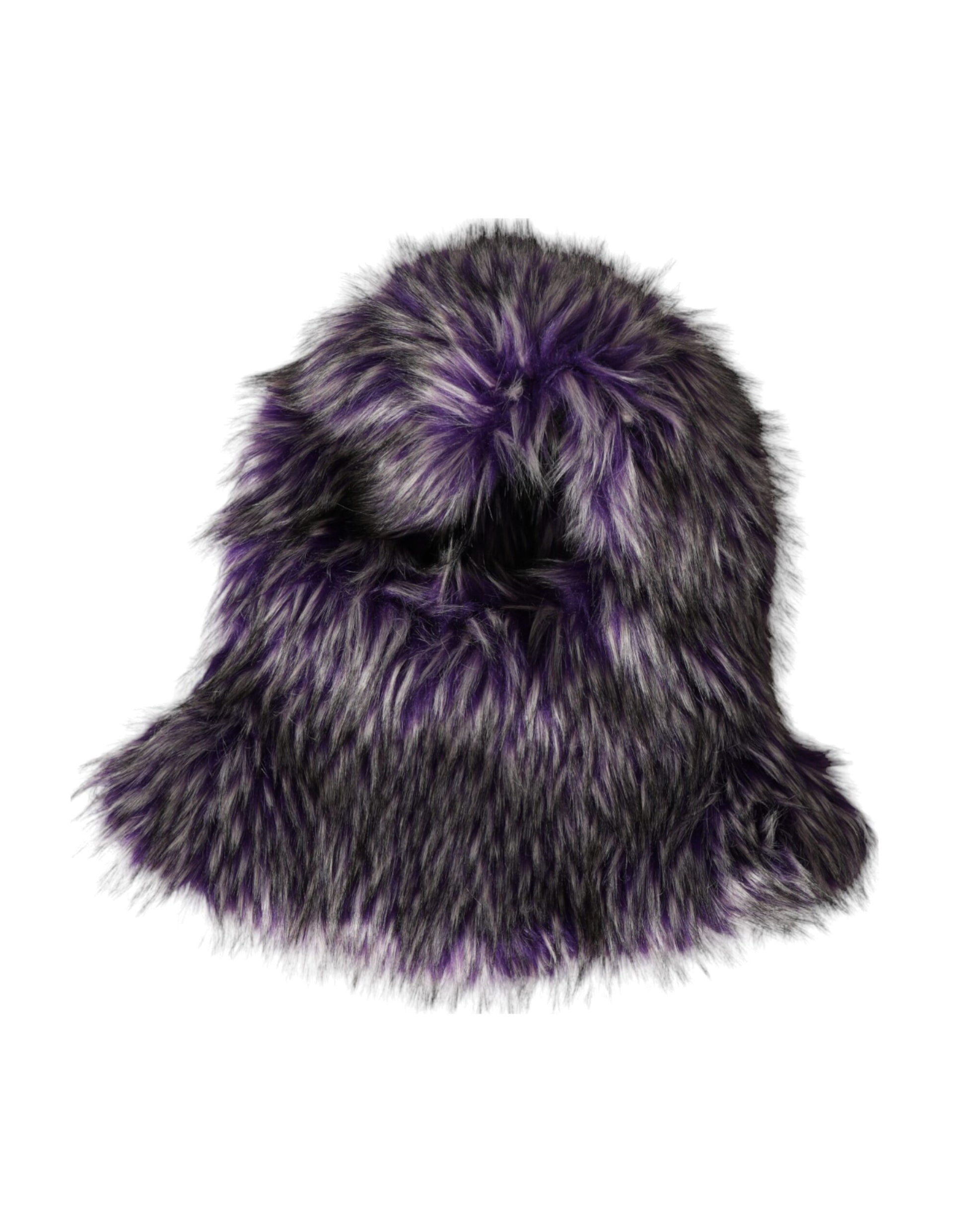 Chapeau Bandeau Complet en Fausse Fourrure Violette Dolce & Gabbana