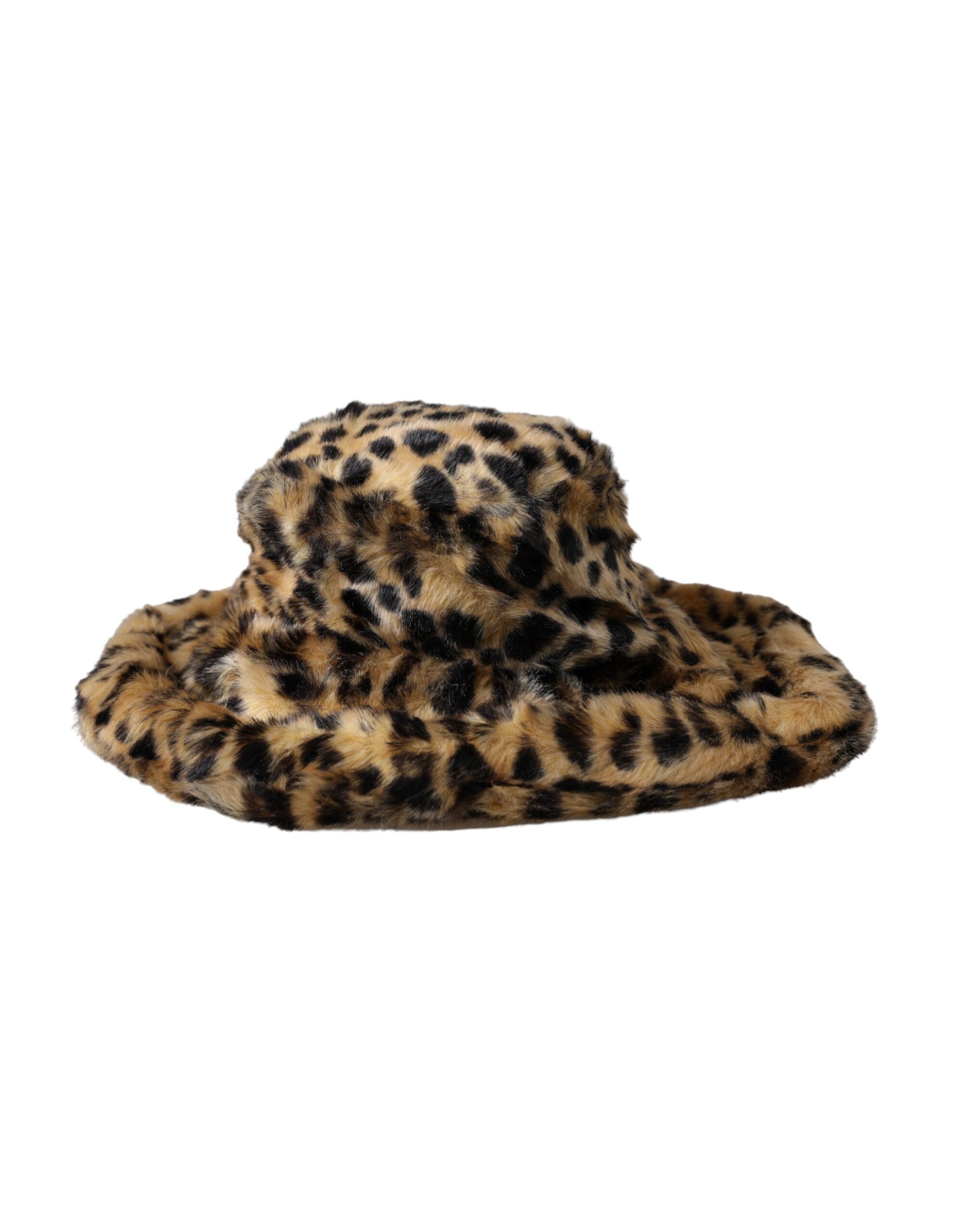 Chapeau bob Dolce & Gabbana léopard en fourrure marron pour femme
