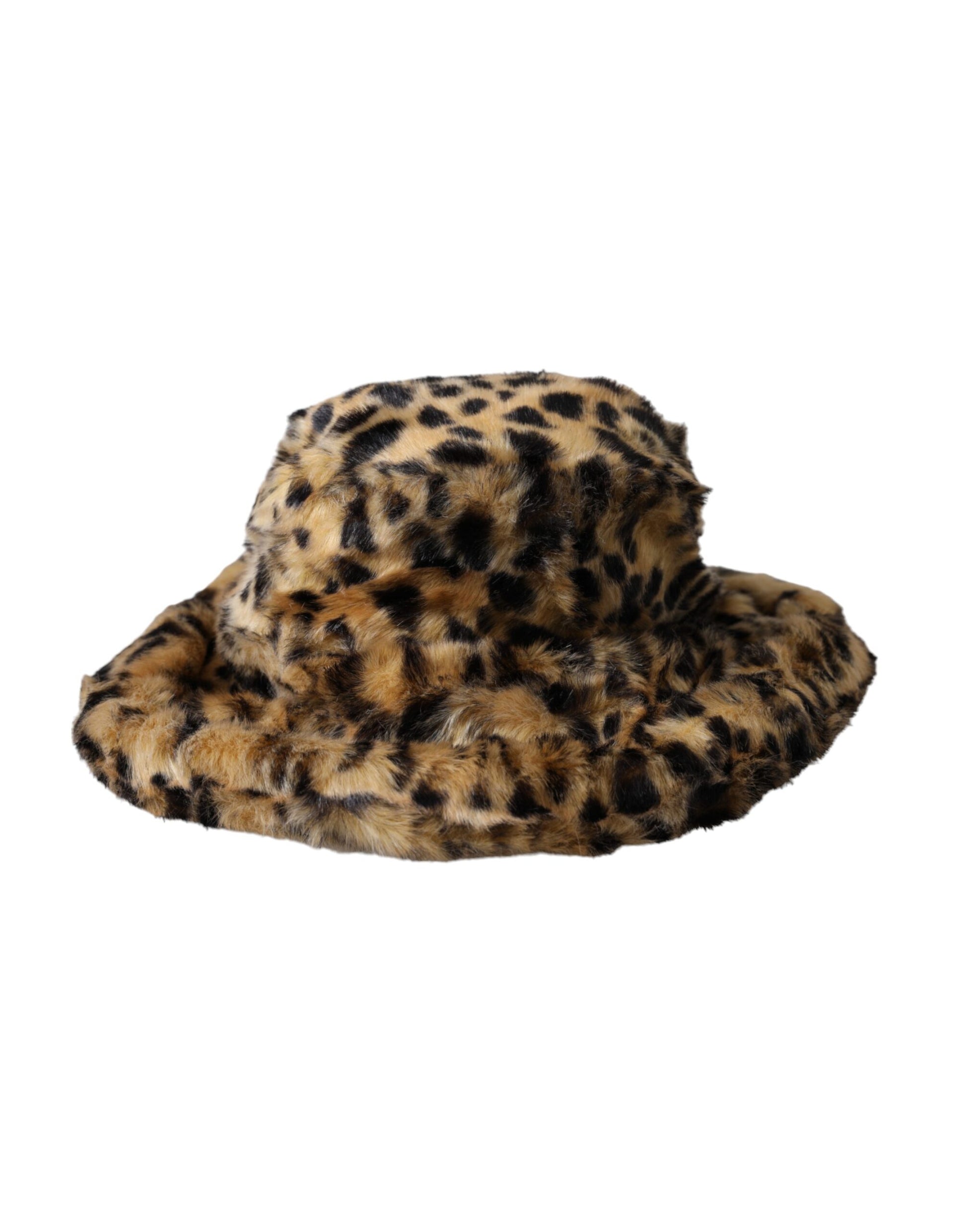 Chapeau bob Dolce & Gabbana léopard en fourrure marron pour femme