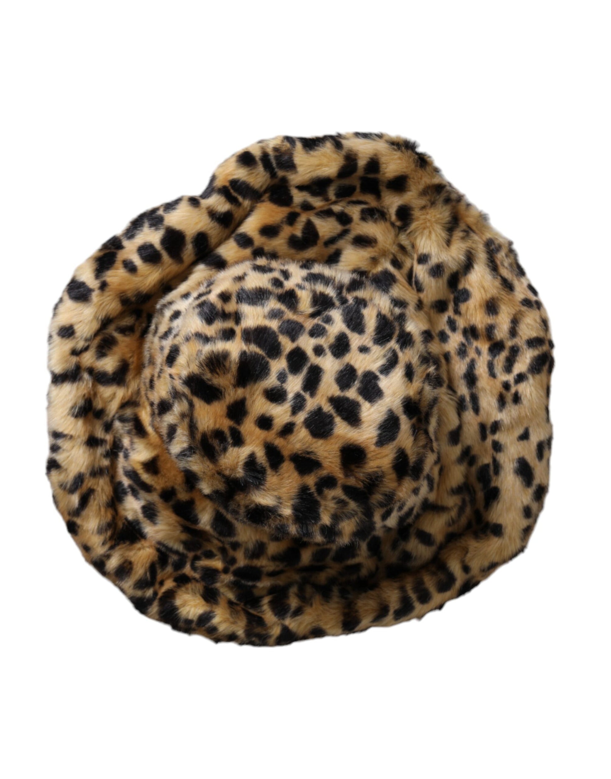 Chapeau bob Dolce & Gabbana léopard en fourrure marron pour femme