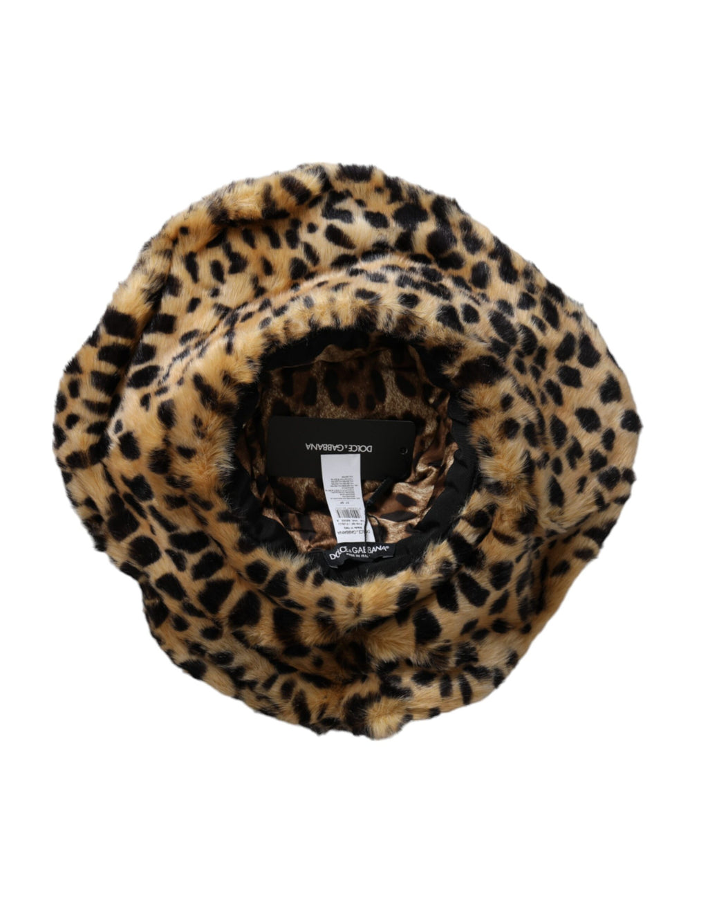 Chapeau bob Dolce & Gabbana léopard en fourrure marron pour femme