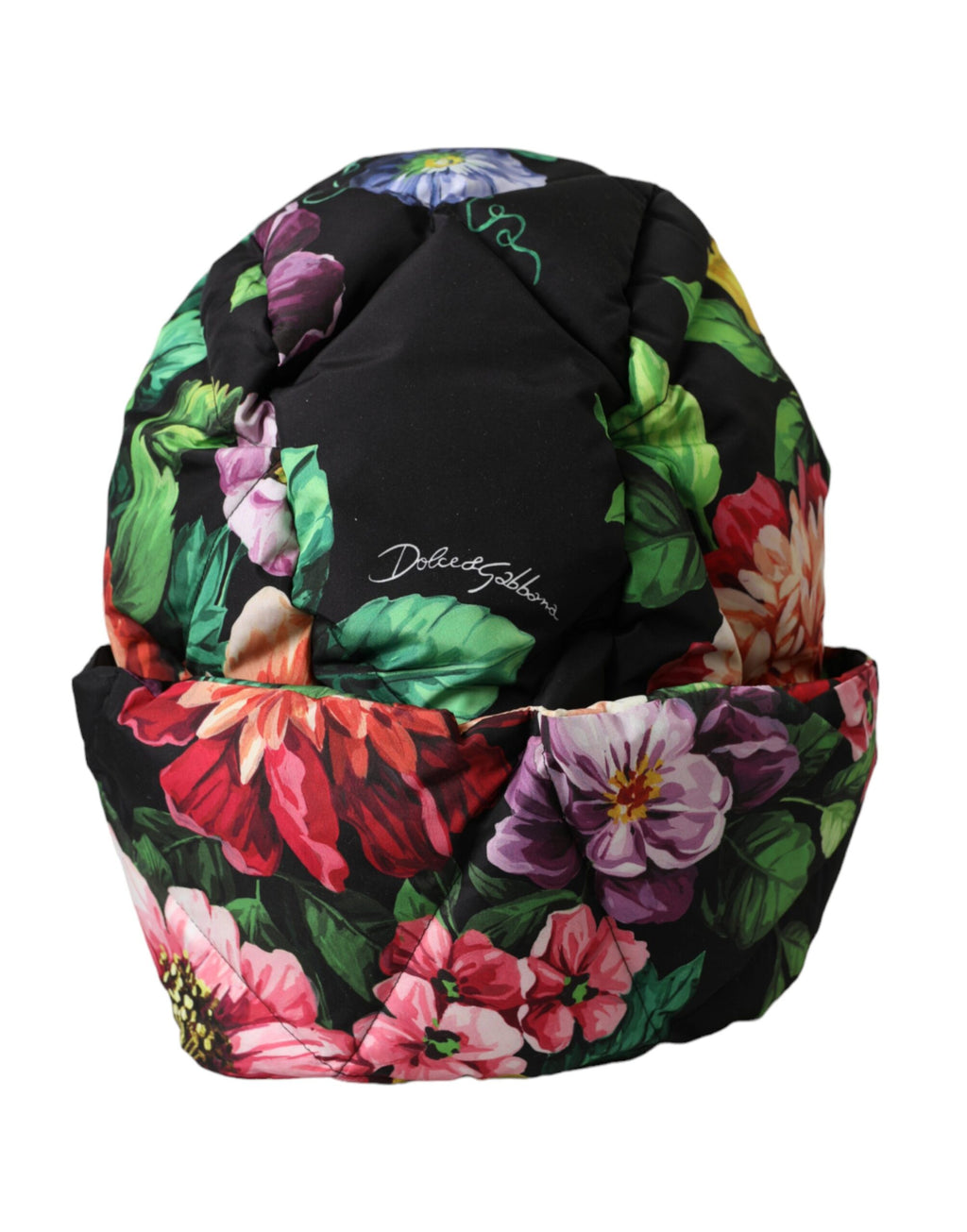 Chapeau turban Dolce & Gabbana noir à imprimé floral