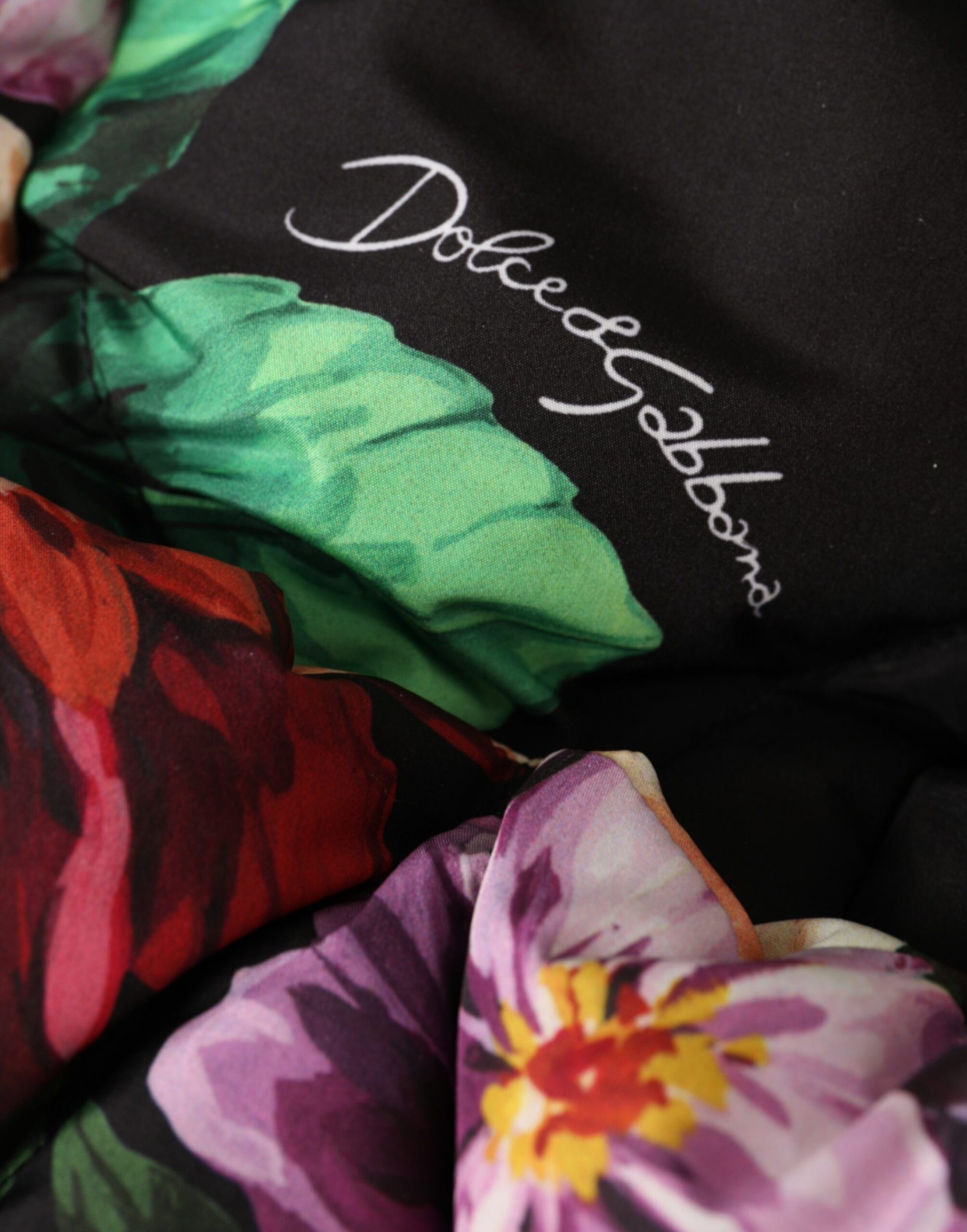 Chapeau turban Dolce & Gabbana noir à imprimé floral