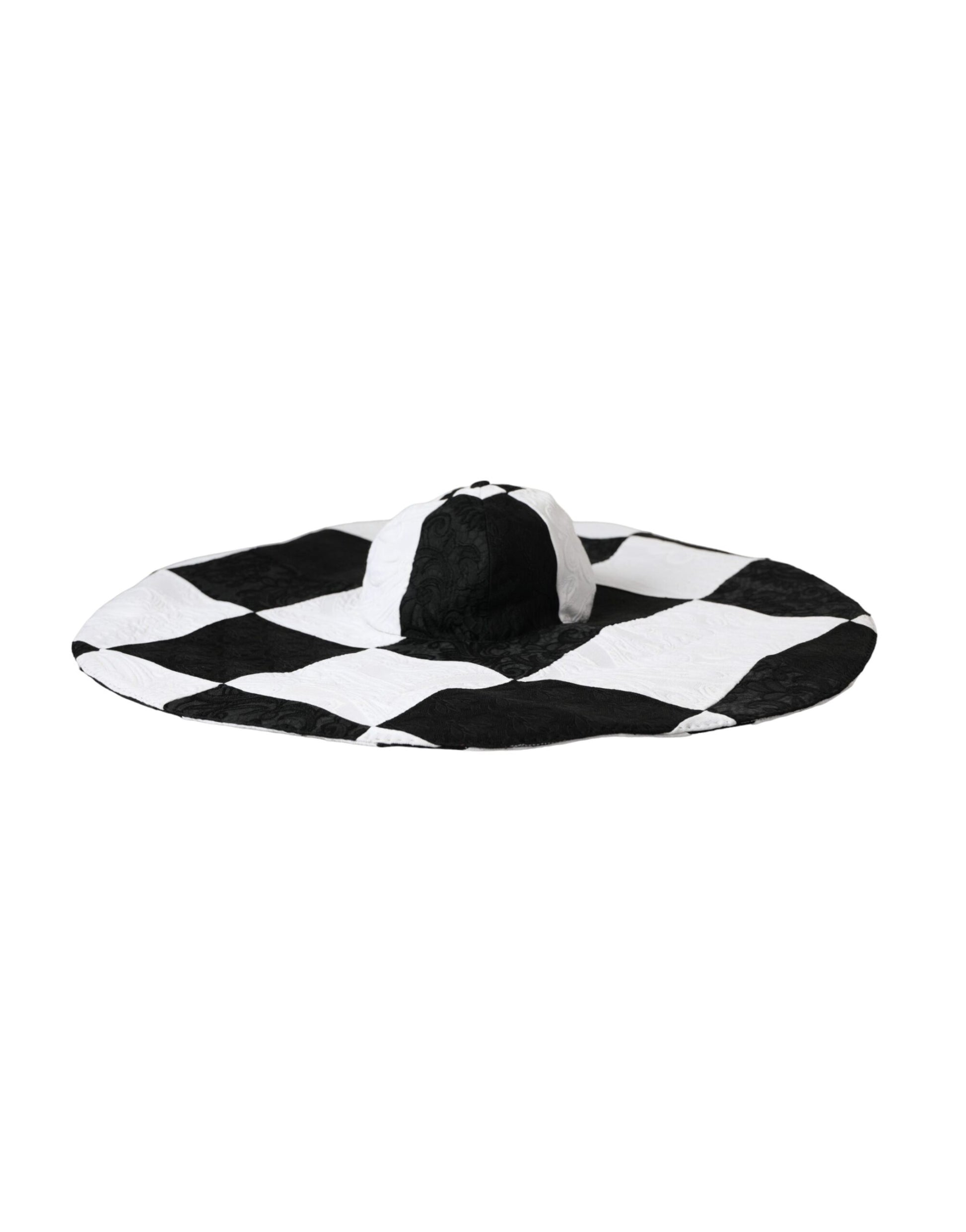 Chapeau souple à large bord à carreaux noirs et blancs Dolce & Gabbana