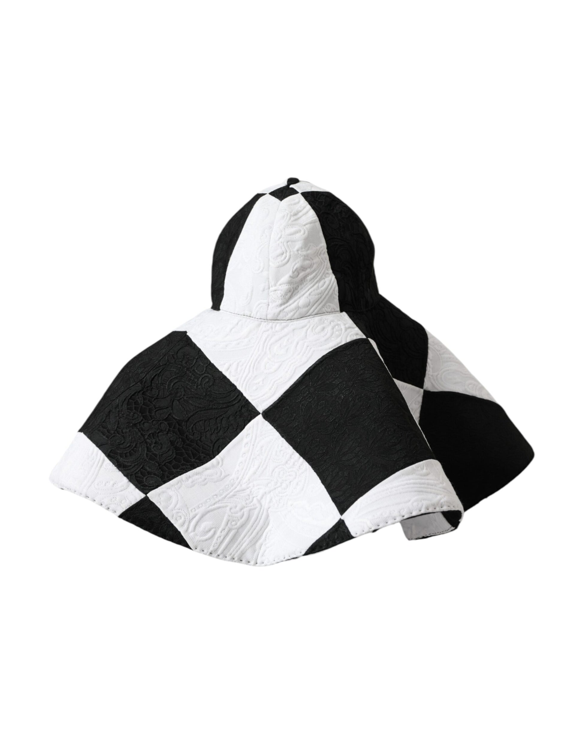 Chapeau souple à large bord à carreaux noirs et blancs Dolce & Gabbana