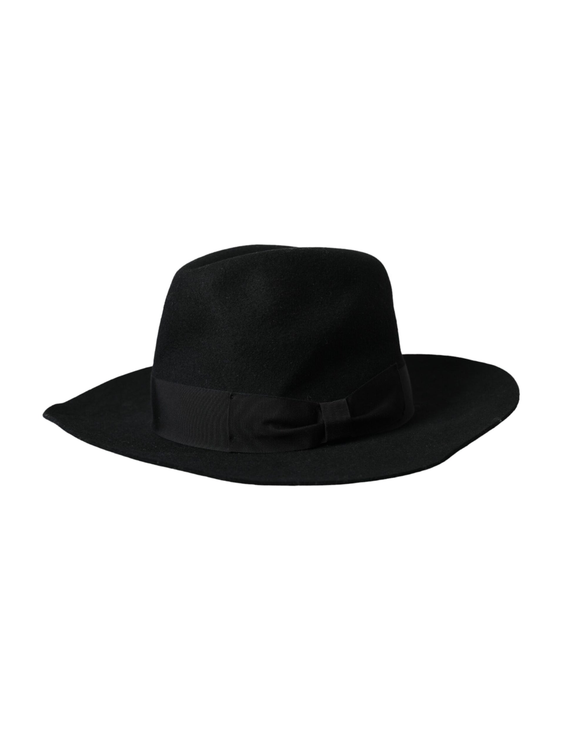 Chapeau Trilby Fedora Femme en Laine de Lapin Noir Dolce & Gabbana