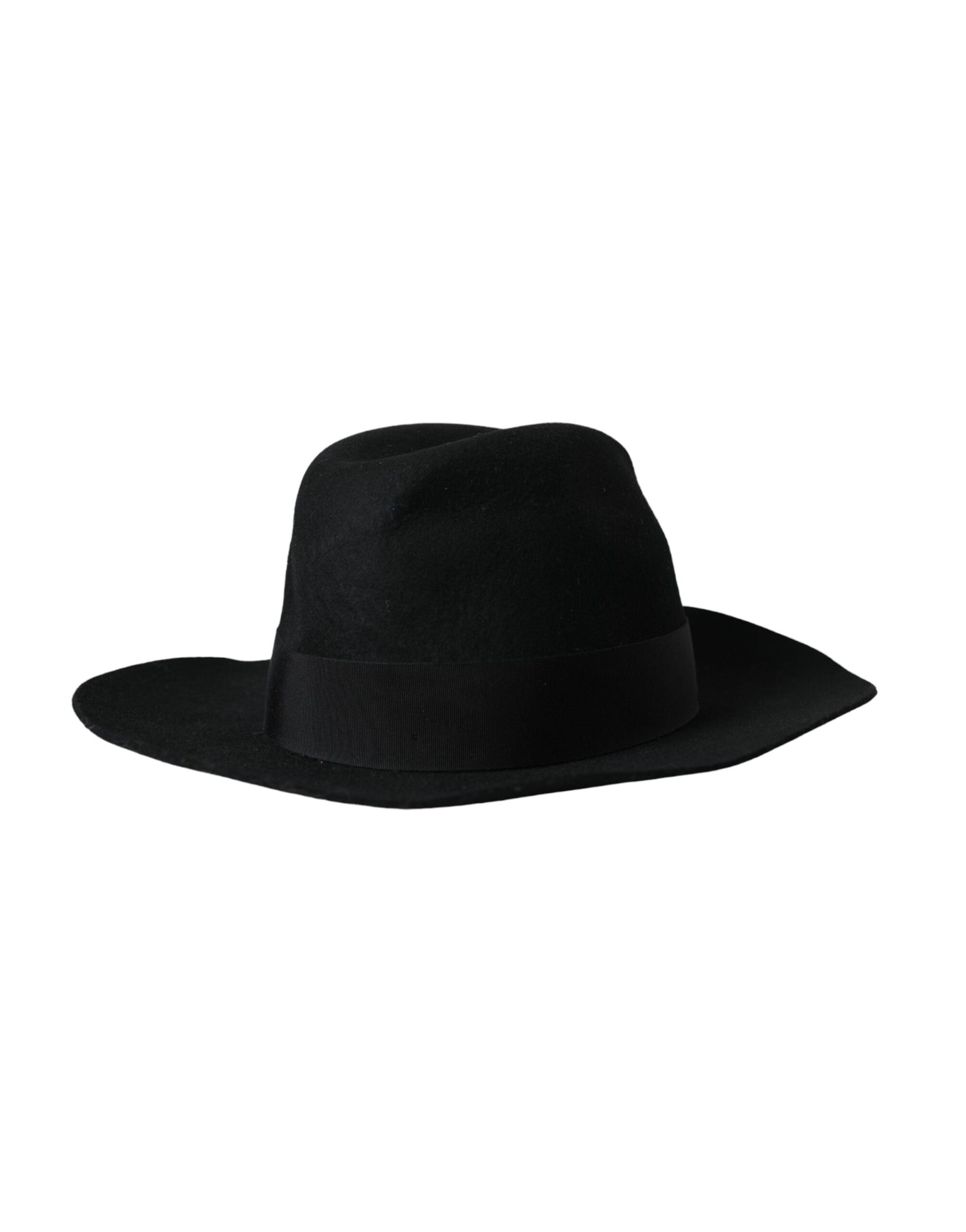 Chapeau Trilby Fedora Femme en Laine de Lapin Noir Dolce & Gabbana