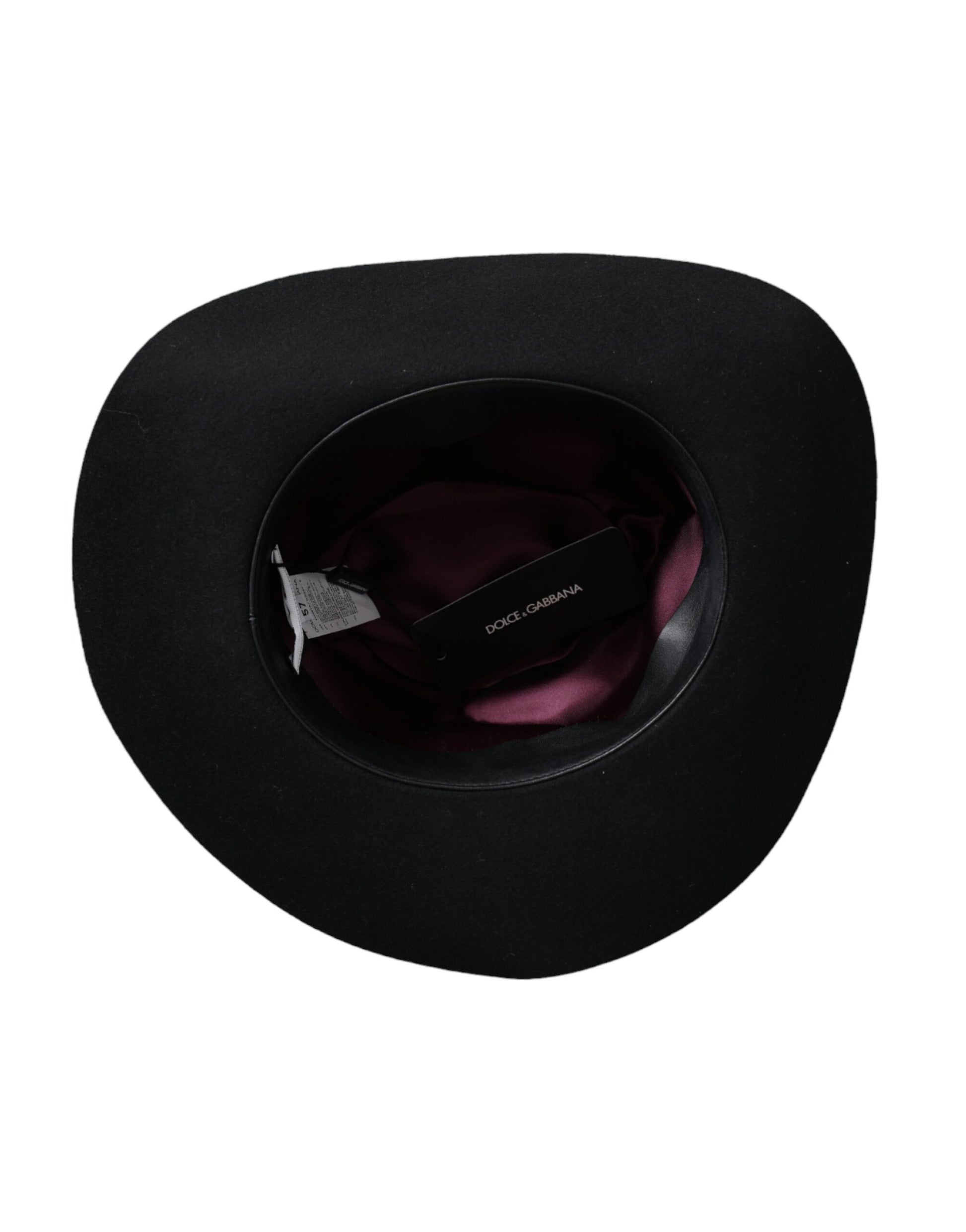 Chapeau Trilby Fedora Femme en Laine de Lapin Noir Dolce & Gabbana