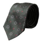 Cravate homme Dolce & Gabbana gris foncé 100 % soie fantaisie ajustable