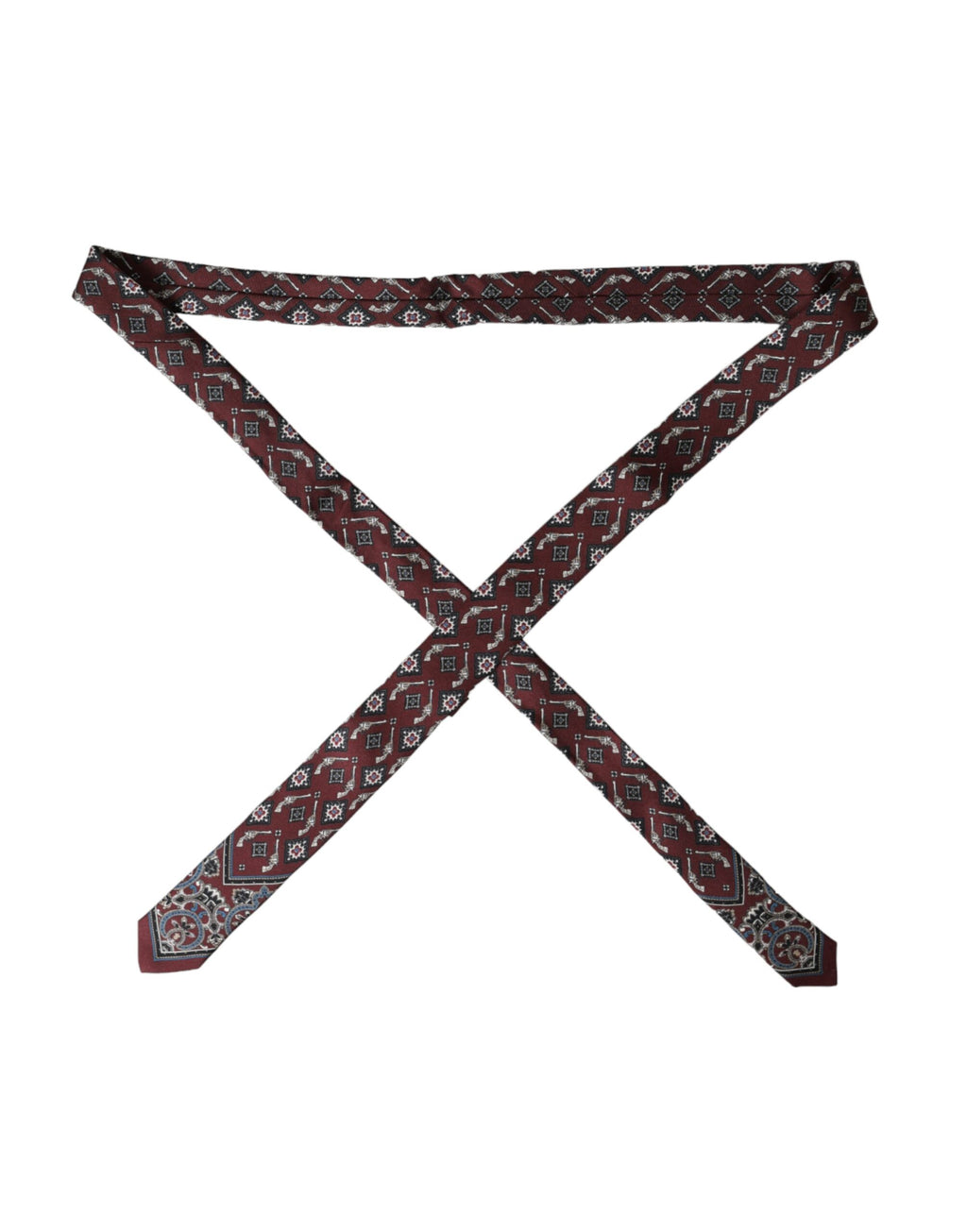 Cravate homme Dolce & Gabbana bordeaux en pure soie imprimée, réglable