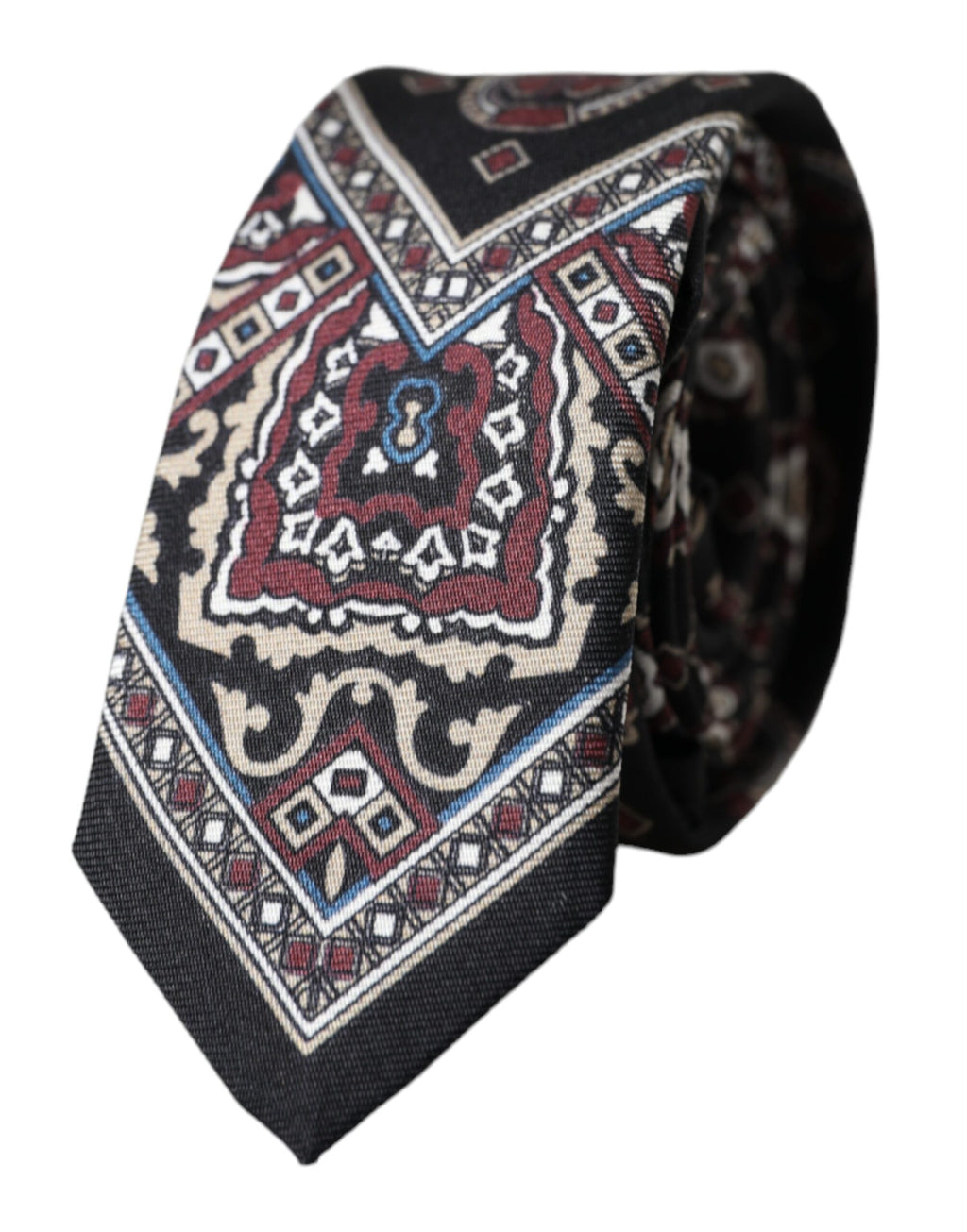 Cravate ajustable pour homme Dolce & Gabbana en soie 100 % imprimée noire