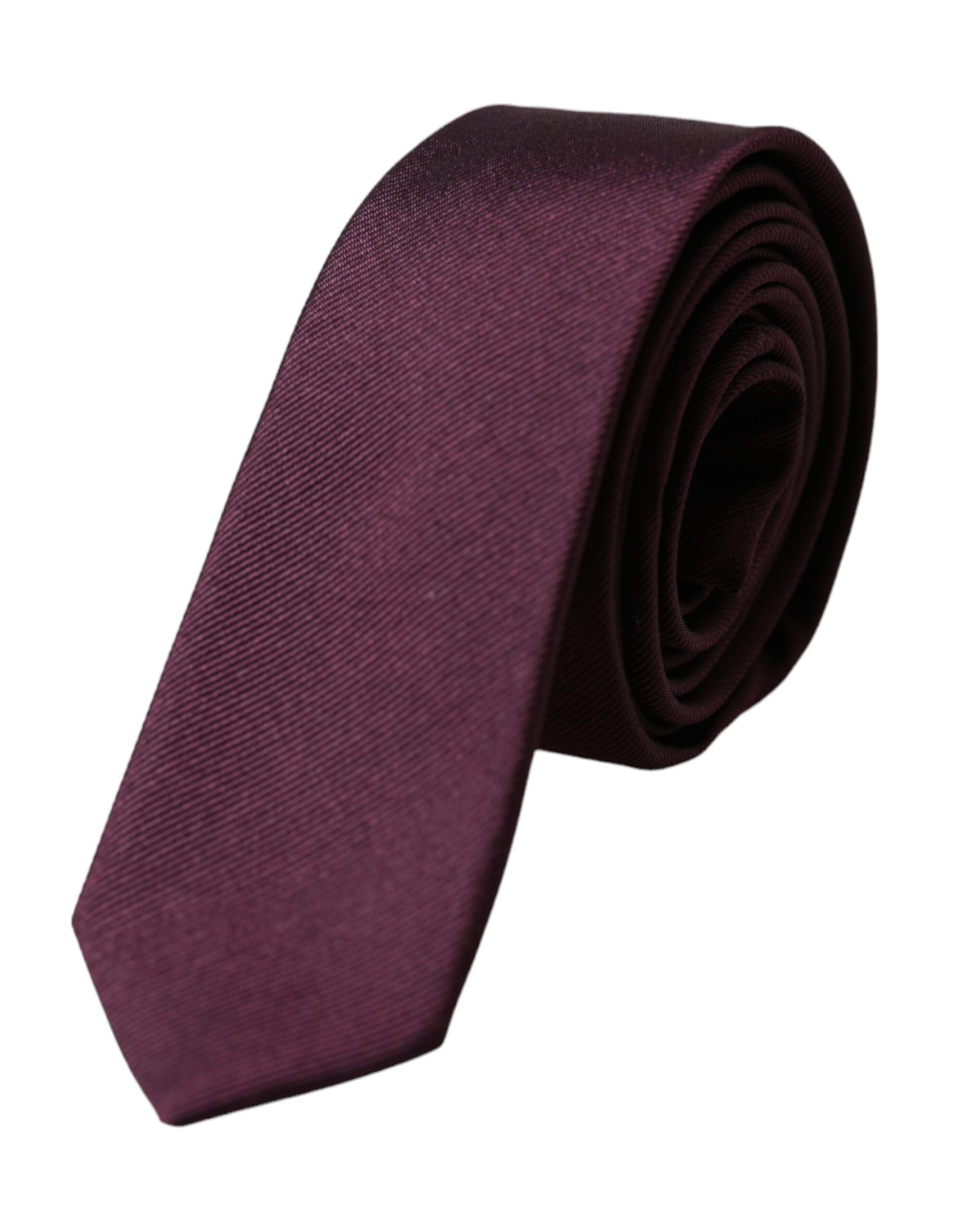 Cravate Homme Ajustable Dolce & Gabbana Bordeaux 100% Soie Unie