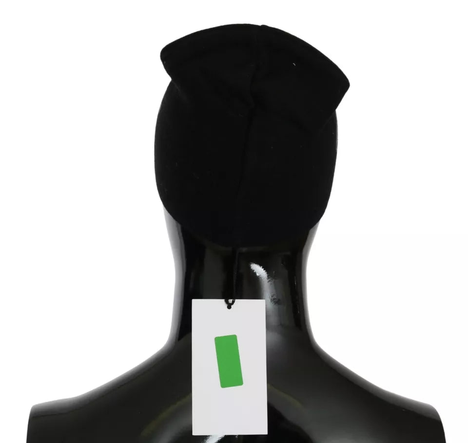 Bonnet Costume National en mélange de laine noire avec logo