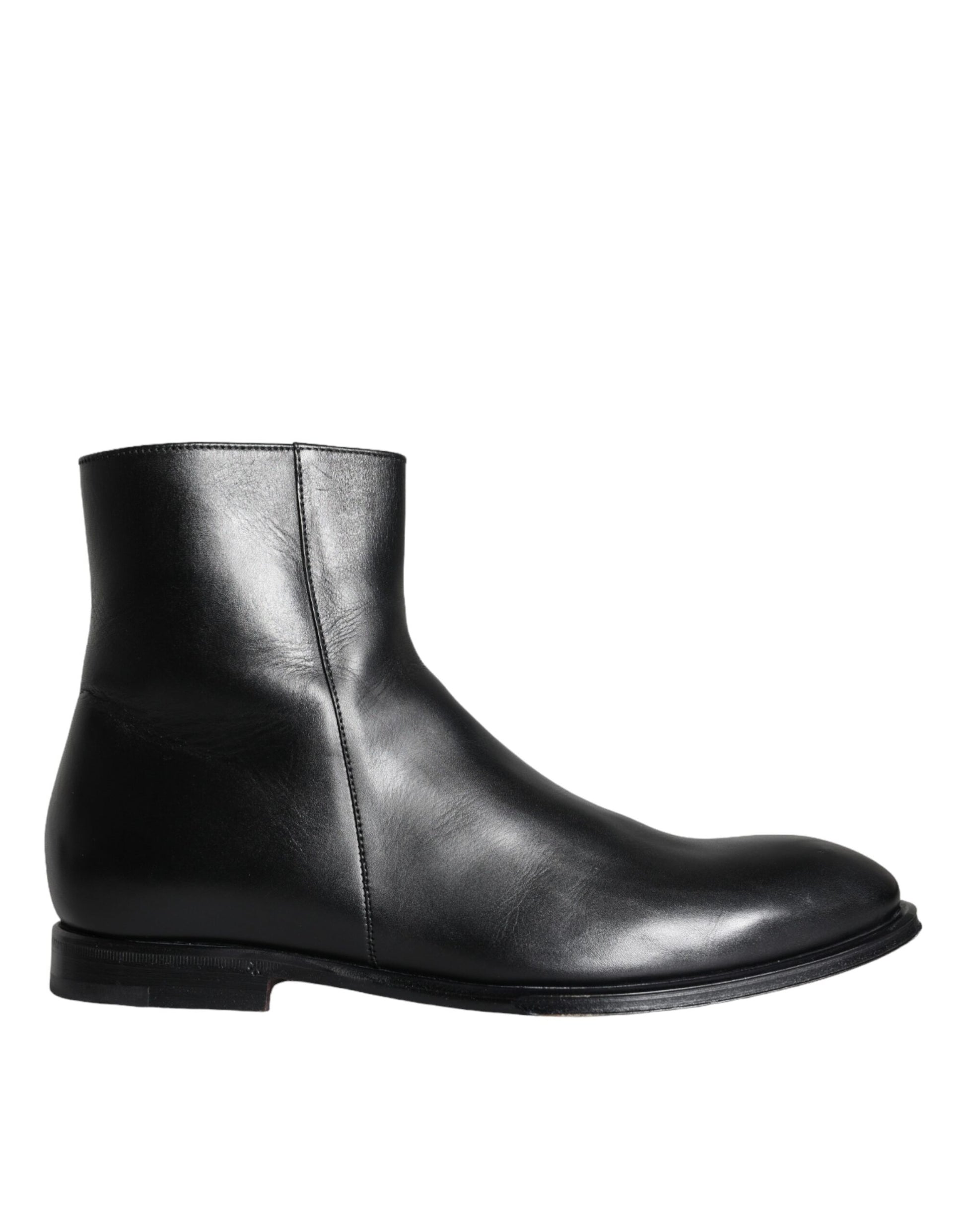 Dolce & Gabbana Bottines Homme en Cuir de Veau Noir Chaussures Homme