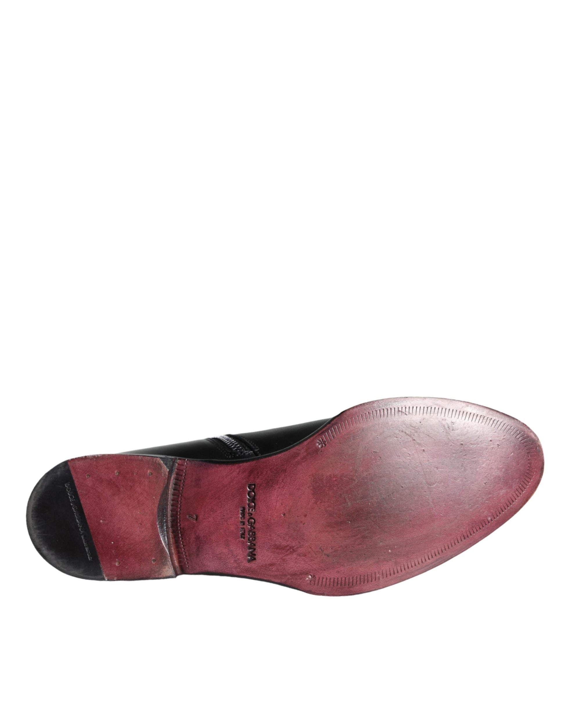 Dolce & Gabbana Bottines Homme en Cuir de Veau Noir Chaussures Homme