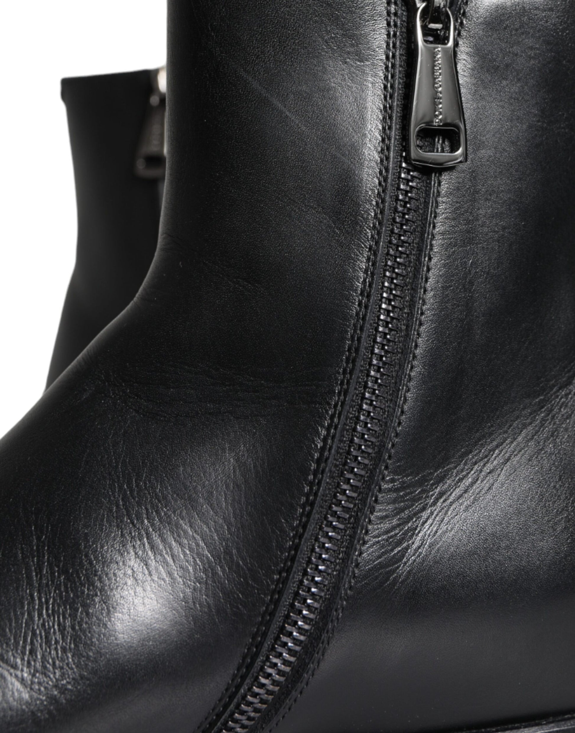 Dolce & Gabbana Bottines Homme en Cuir de Veau Noir Chaussures Homme