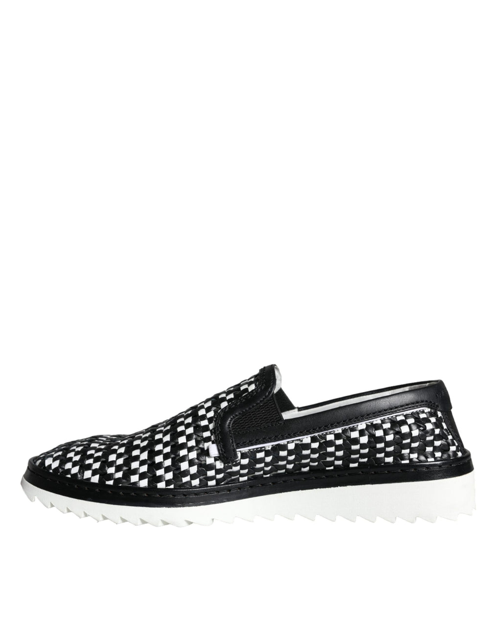 Chaussures Homme Mocassins Tissés Noirs et Blancs Dolce & Gabbana
