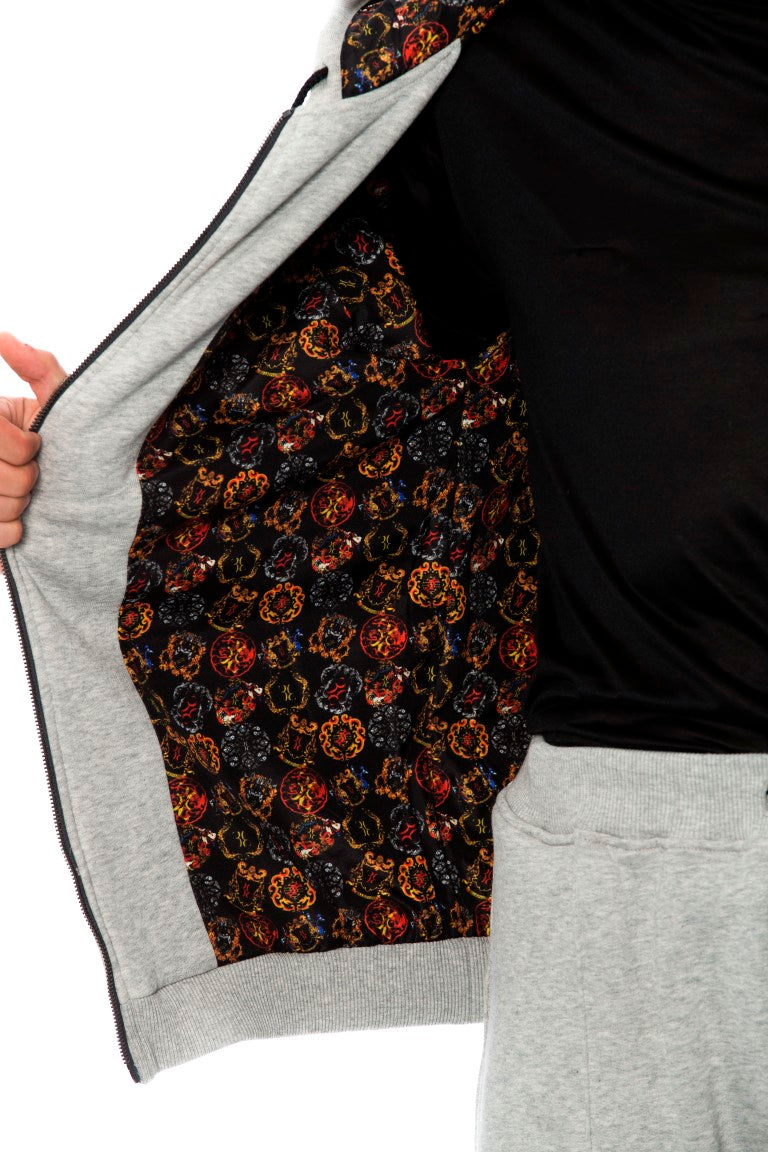 Billionaire Italian Couture – Grauer Kapuzen-Sweatsuit aus Baumwolle