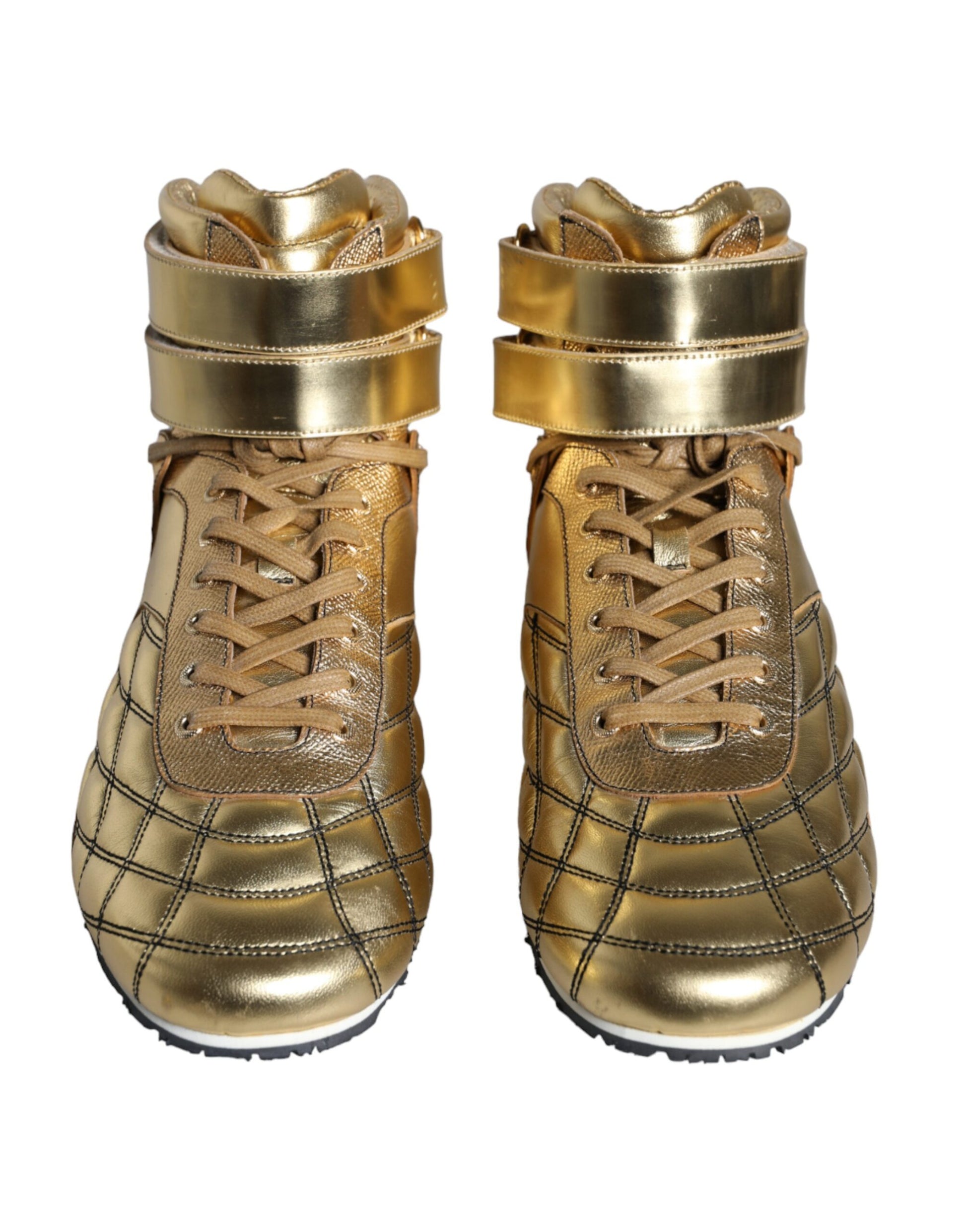 Chaussures montantes Dolce & Gabbana Gold Leather Sartoria