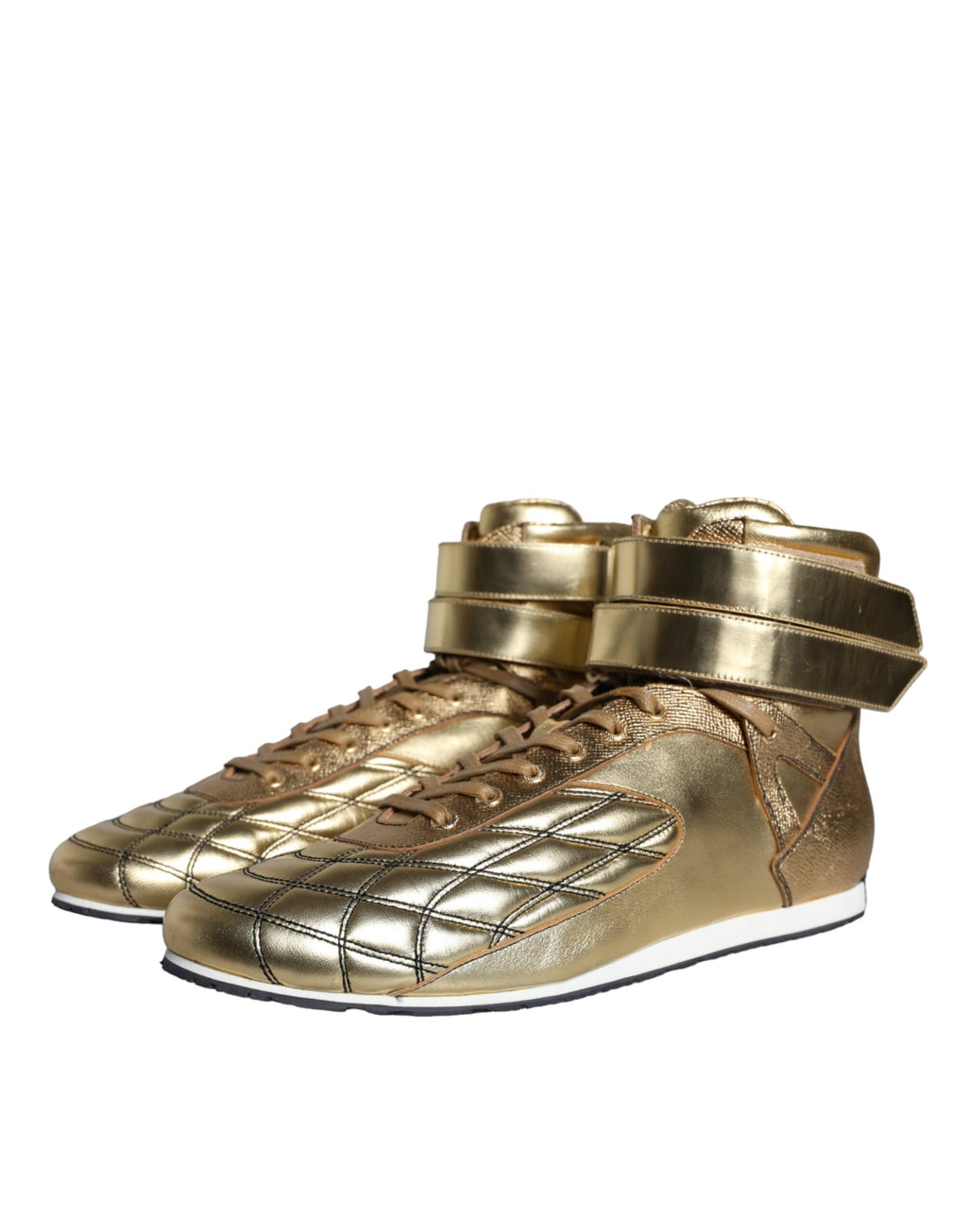Chaussures montantes Dolce & Gabbana Gold Leather Sartoria