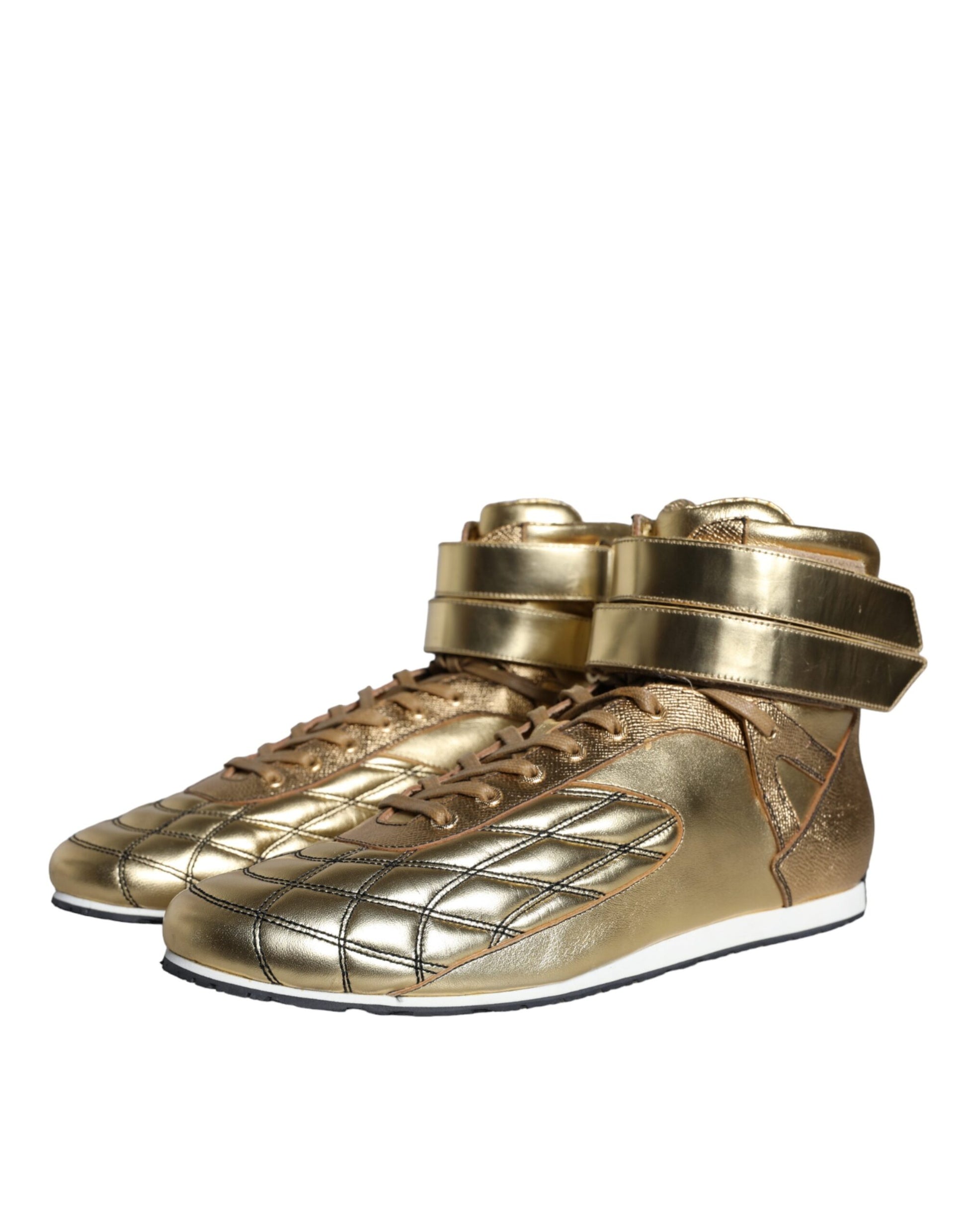 Chaussures montantes Dolce & Gabbana Gold Leather Sartoria