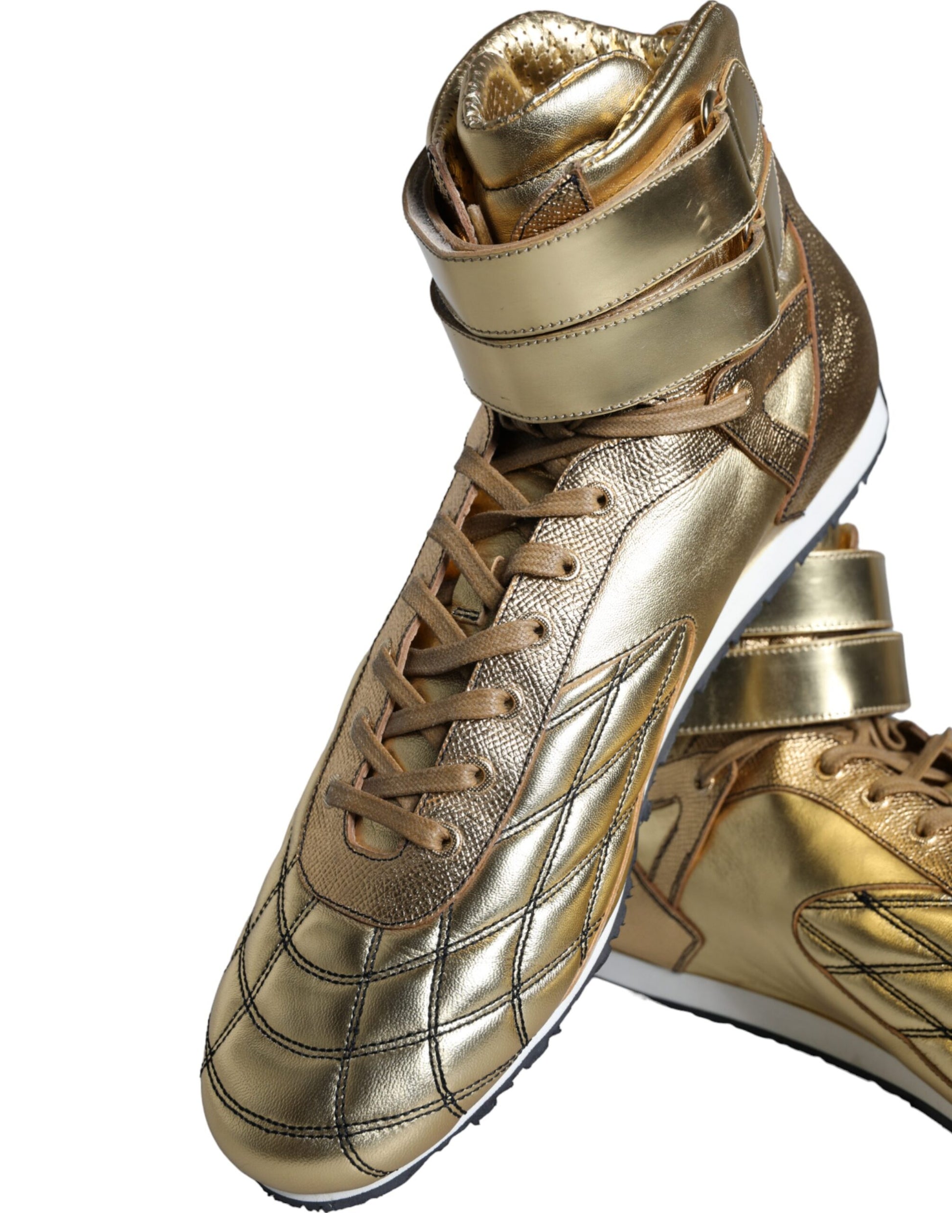 Chaussures montantes Dolce & Gabbana Gold Leather Sartoria