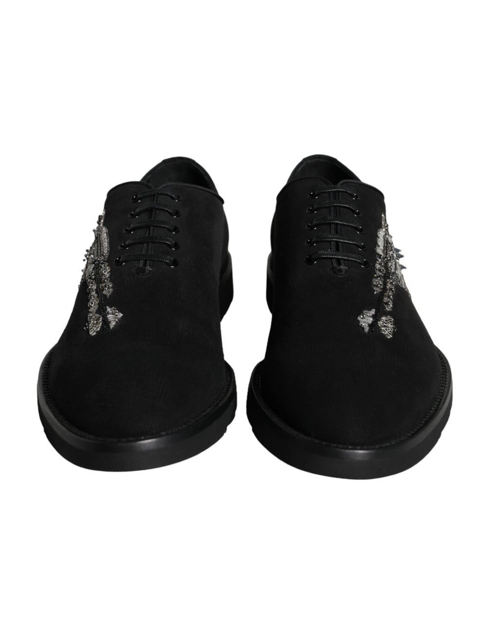 Chaussures habillées lacées en daim noir Dolce & Gabbana Sicilia