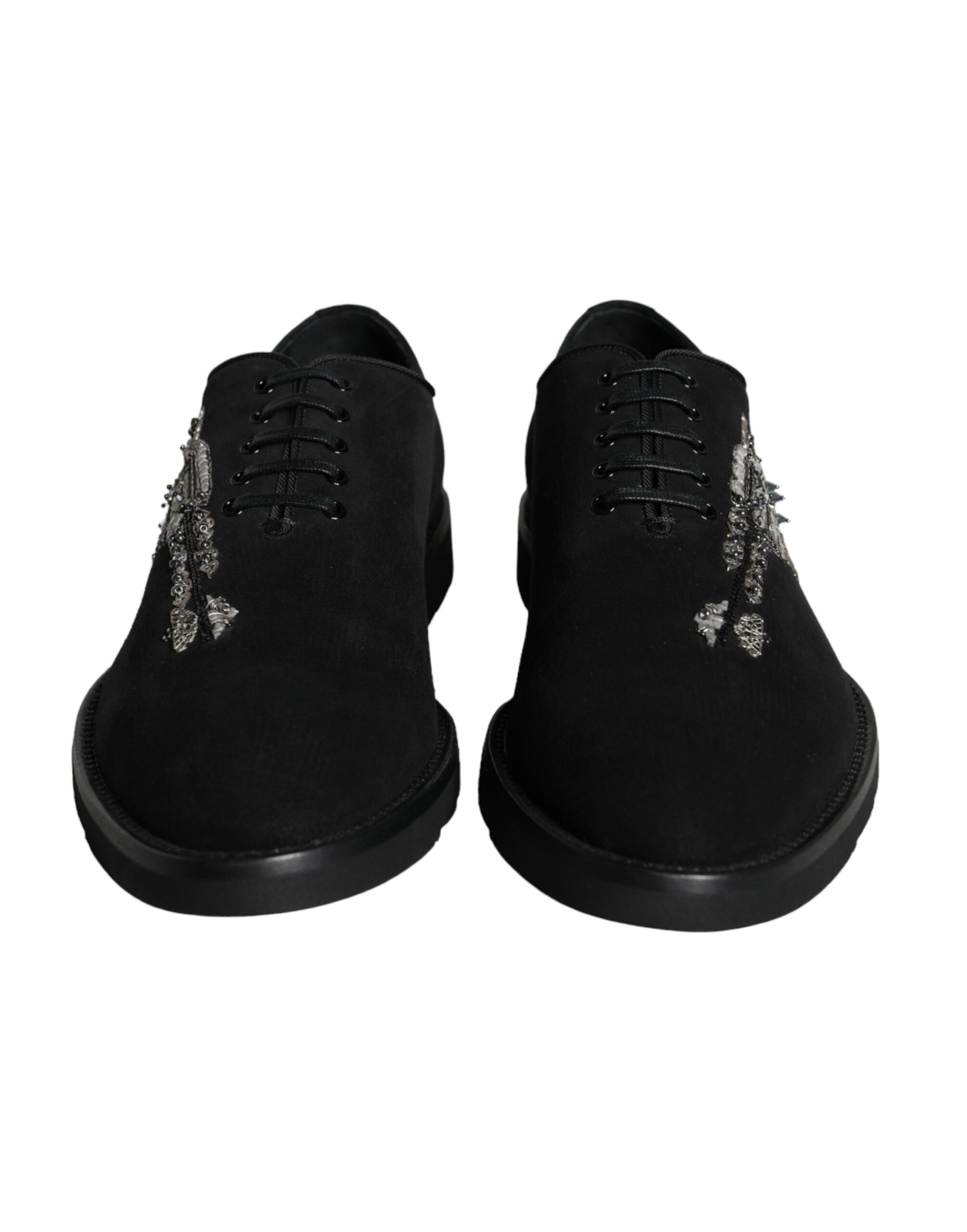 Chaussures habillées lacées en daim noir Dolce & Gabbana Sicilia