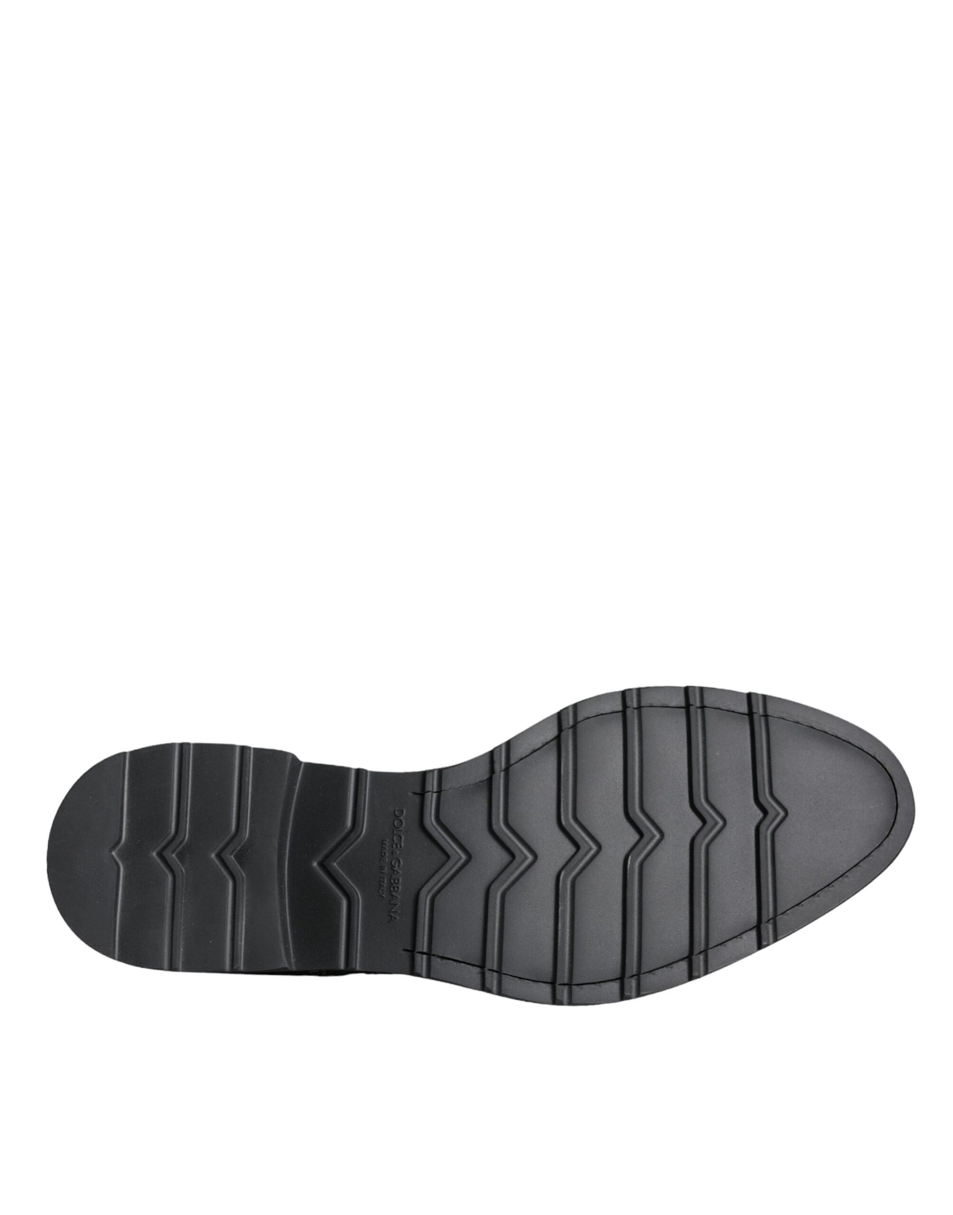 Chaussures habillées lacées en daim noir Dolce & Gabbana Sicilia