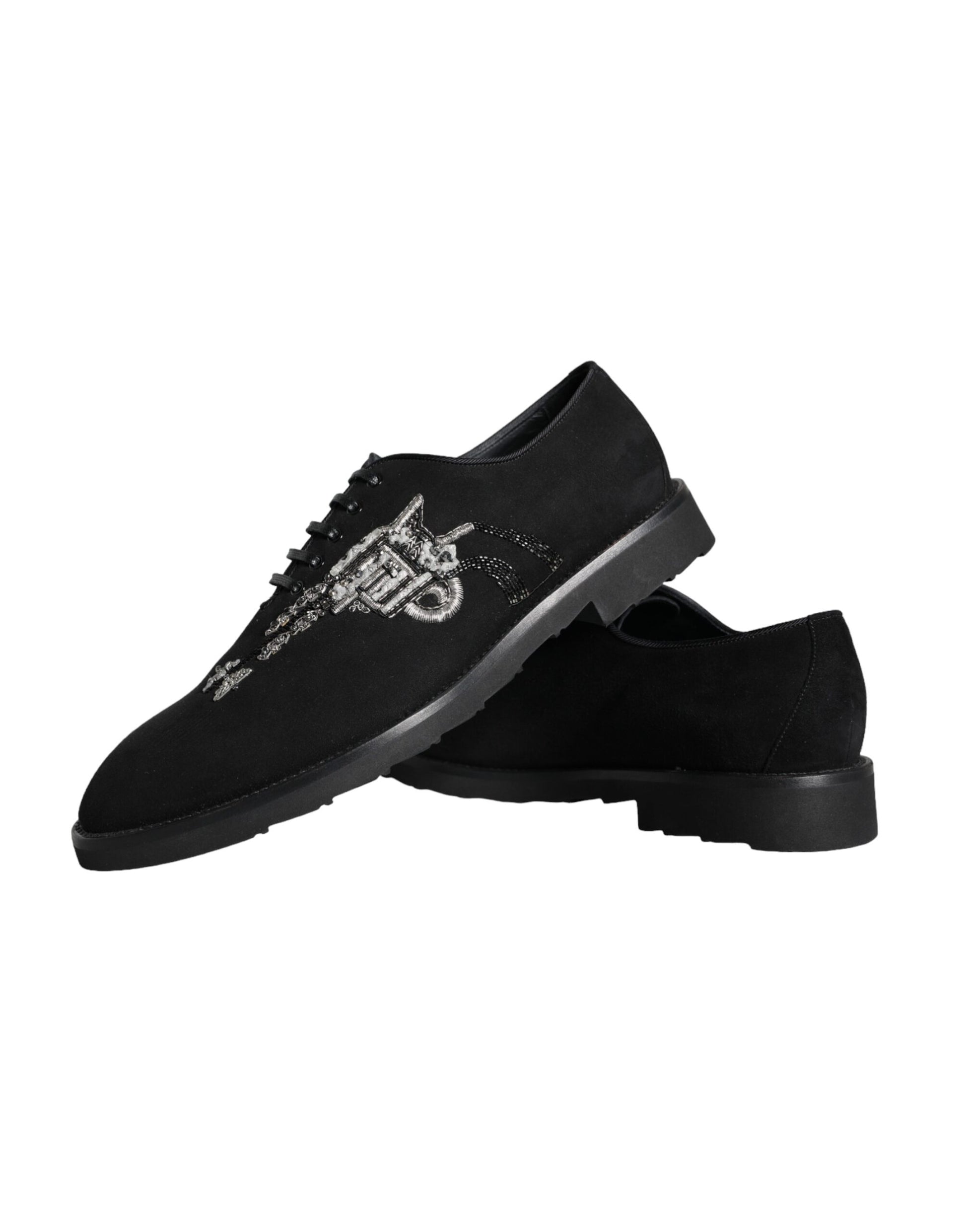 Chaussures habillées lacées en daim noir Dolce & Gabbana Sicilia