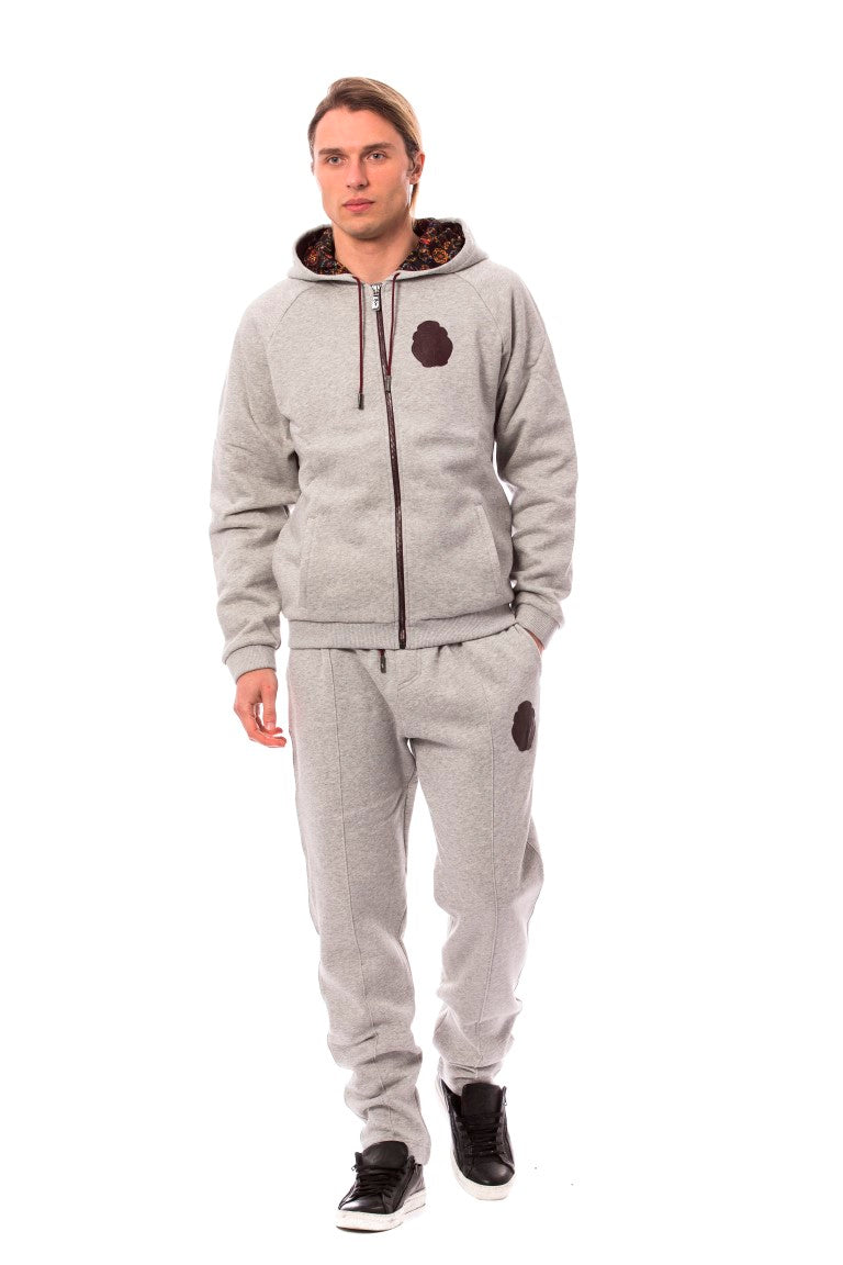 Billionaire Italian Couture – Grauer Kapuzen-Sweatsuit aus Baumwolle
