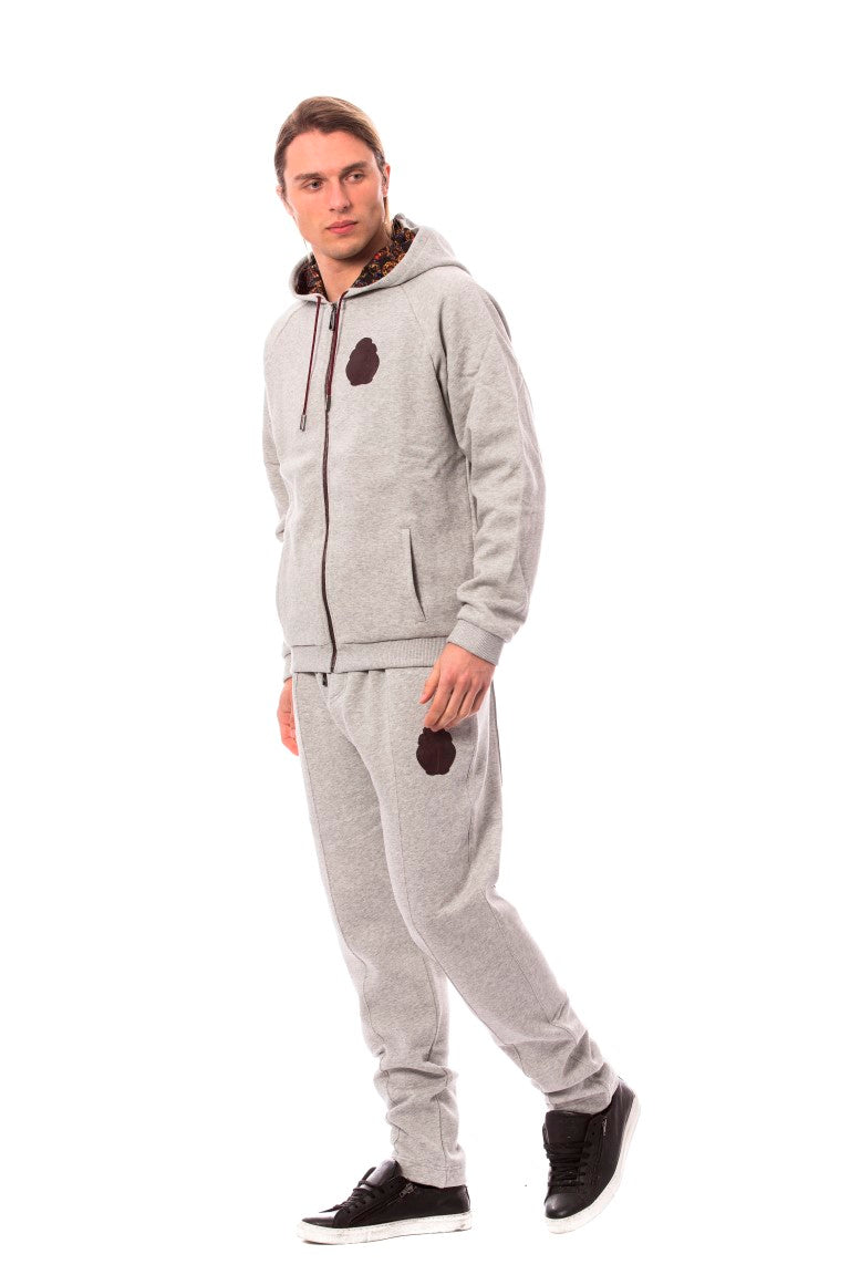 Billionaire Italian Couture – Grauer Kapuzen-Sweatsuit aus Baumwolle
