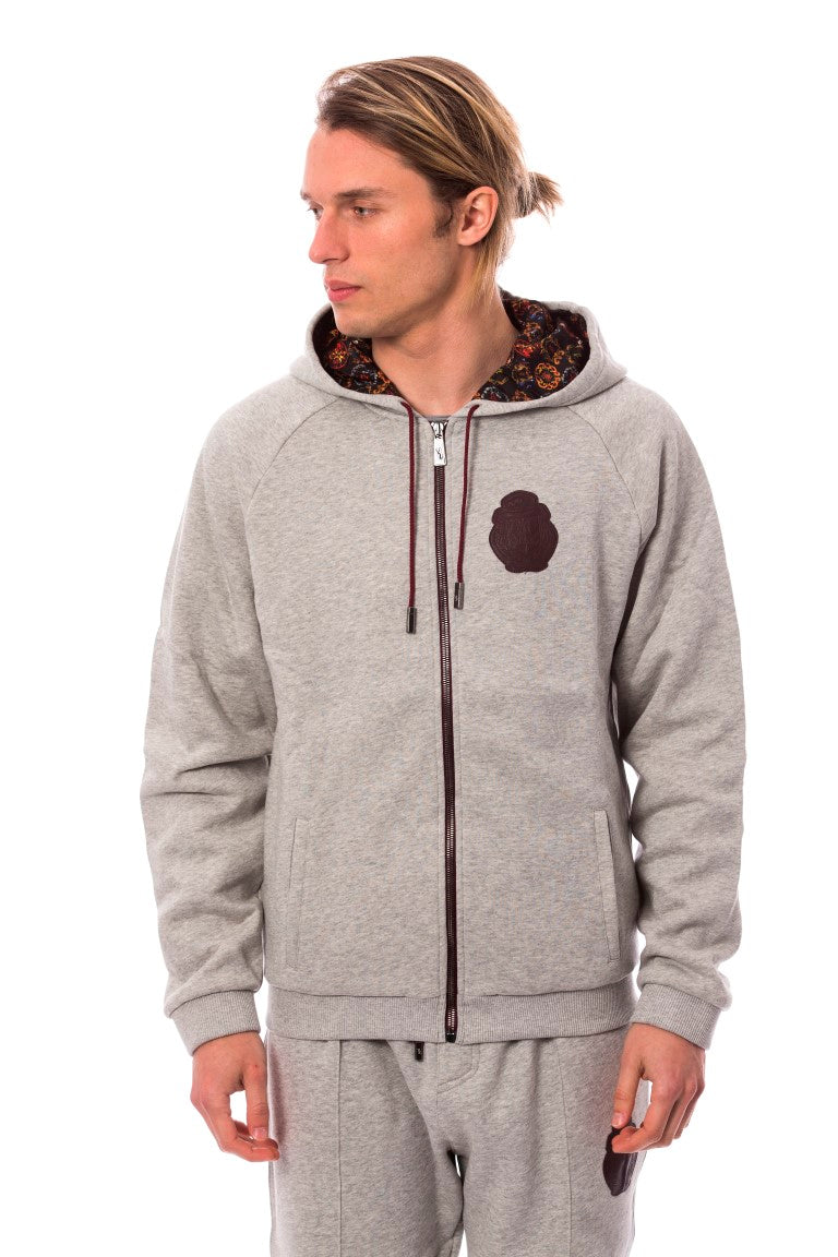 Billionaire Italian Couture – Grauer Kapuzen-Sweatsuit aus Baumwolle
