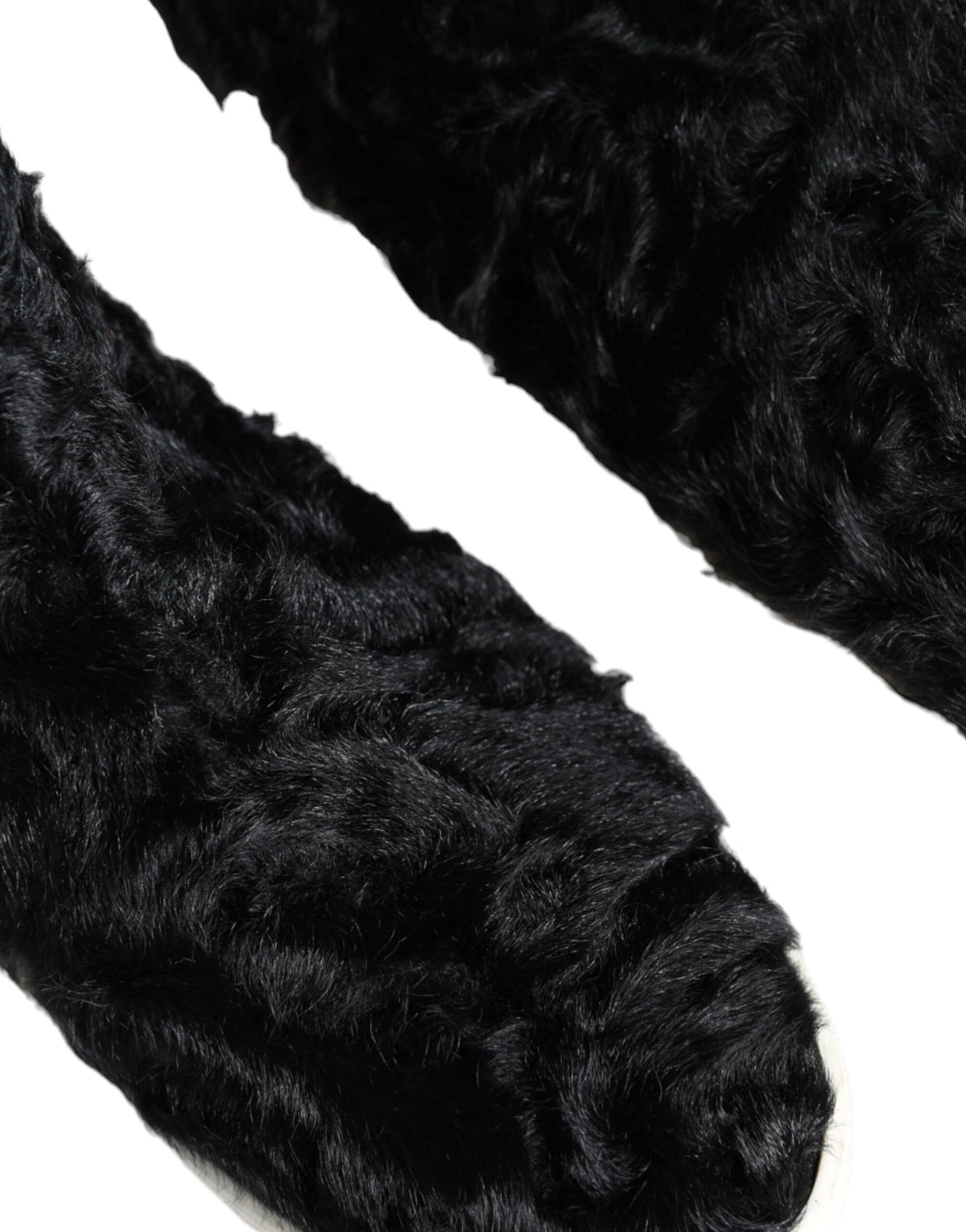 Chaussures bottes en cuir et fourrure d'agneau Xiangao noires Dolce & Gabbana