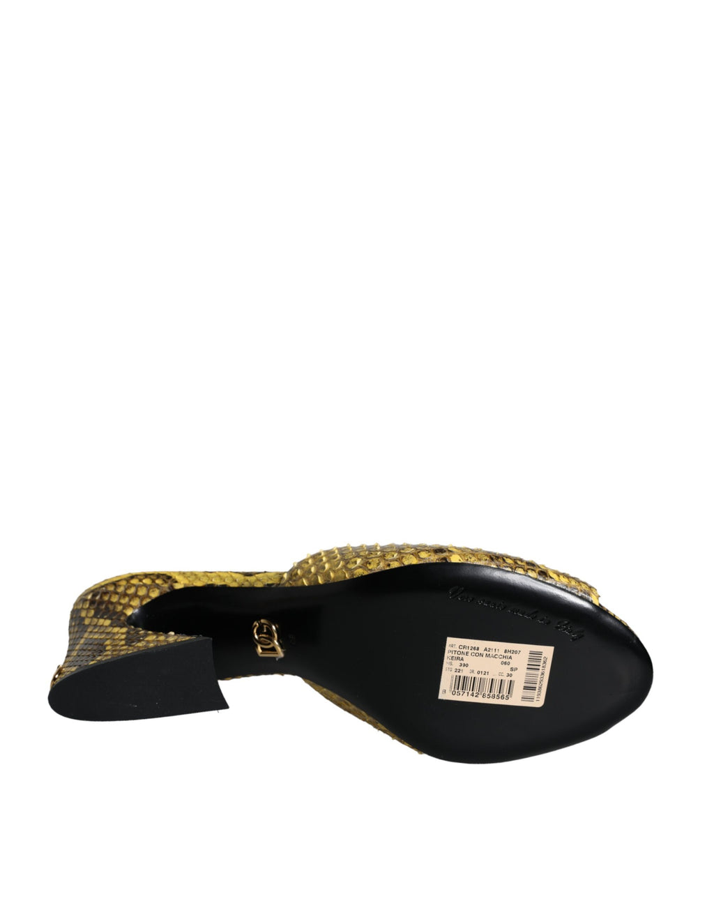 Chaussures à talons carrés en cuir jaune Dolce & Gabbana