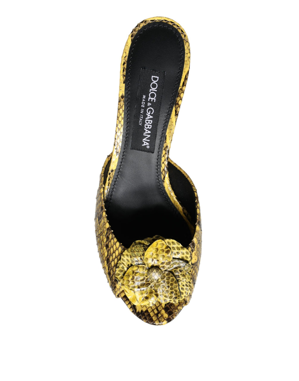 Chaussures à talons carrés en cuir jaune Dolce & Gabbana